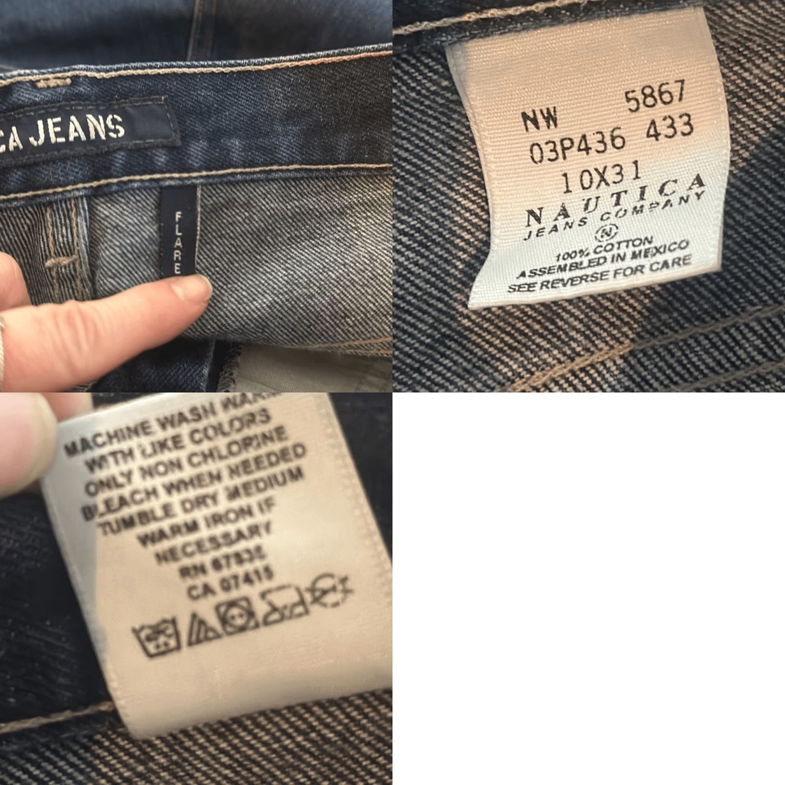 Nautica Nautica Womens Jeans Flare Dark Wash 100% Cotton Size 10/31 Blue Womens, Regular, Jeans, Flared, 10, Dark Wash, Cotton, Nautica Size 32" / US 10 / IT 46 - 8 Thumbnail