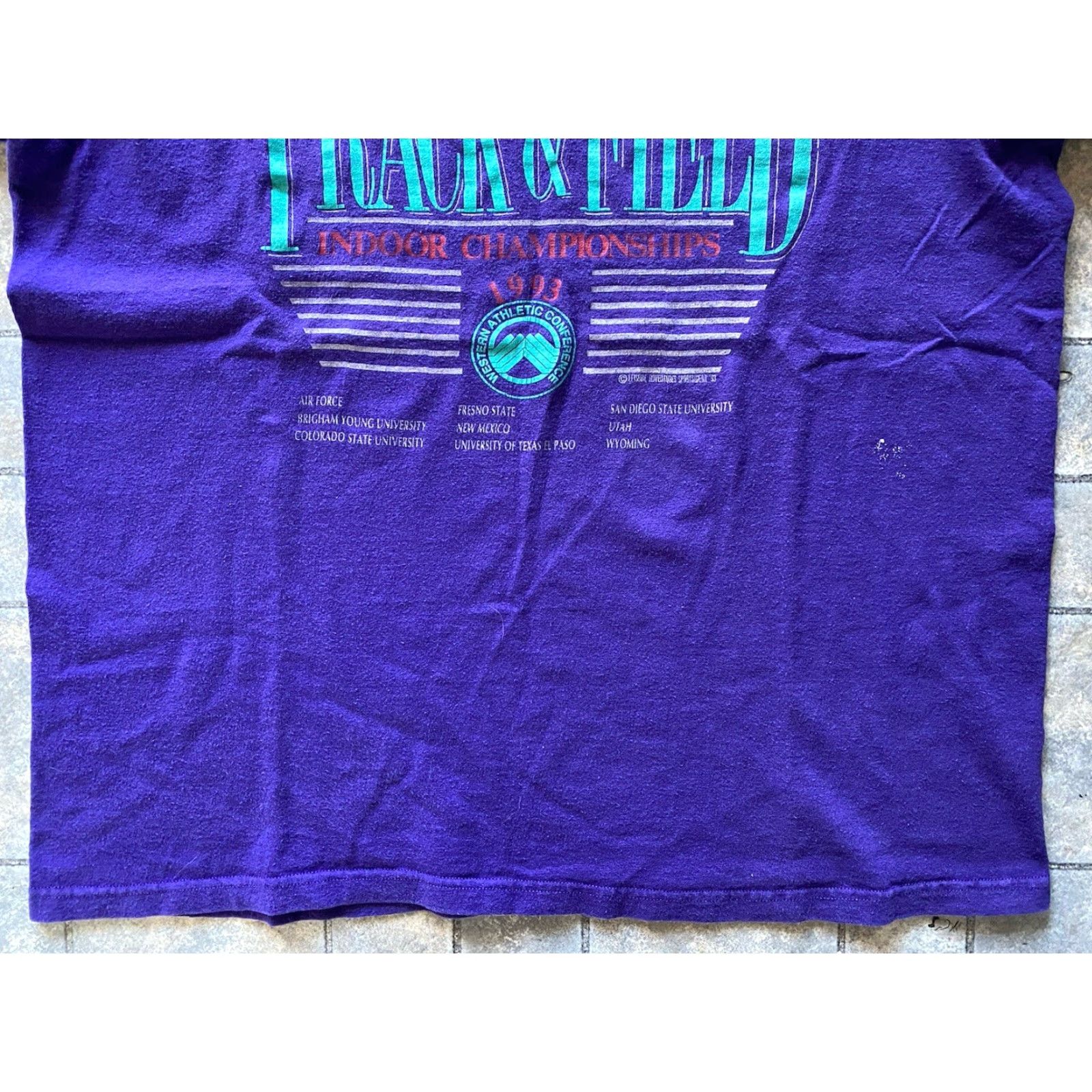 Lee VINTAGE Lee Sport T Shirt Men’s L Purple WAC Track & Field Championships 1990s Mens Size US L / EU 52-54 / 3 - 2 Thumbnail