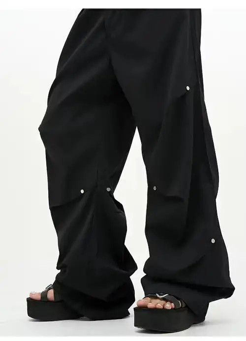 Designer × Indigo Bag cargo baggy flared pleated pants Size US 32 / EU 48 - 2 Thumbnail