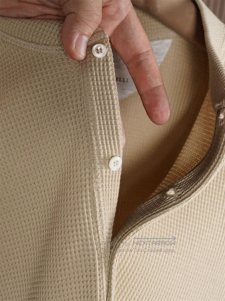 Brunello Cucinelli Brunello Cucinelli Waffle Henry Neck Short Sleeve Size US M / EU 48-50 / 2 - 6 Thumbnail
