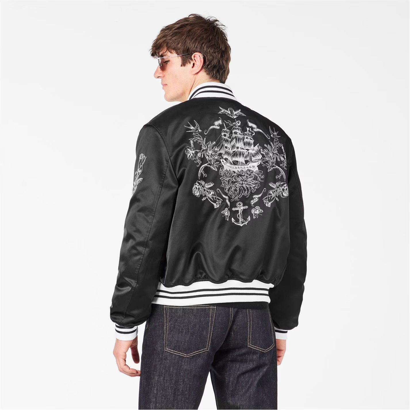 Alexander McQueen o1g2r1mq0326 Tailored Bomber Jacket in Black/White Size US M / EU 48-50 / 2 - 3 Thumbnail