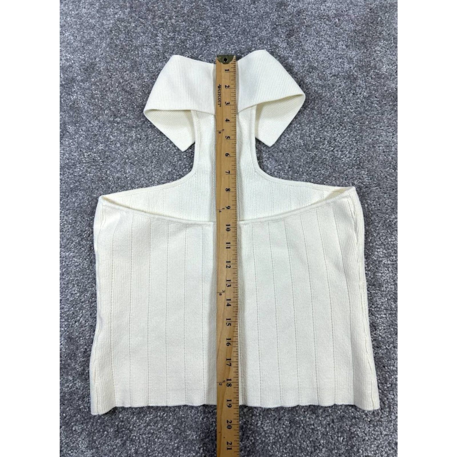 Anthropologie Anthropologie Shirt Womens L Ivory Knit Pullover Collared Cotton T-Shirt Casual Basic Knit Size L / US 10 / IT 46 - 7 Thumbnail