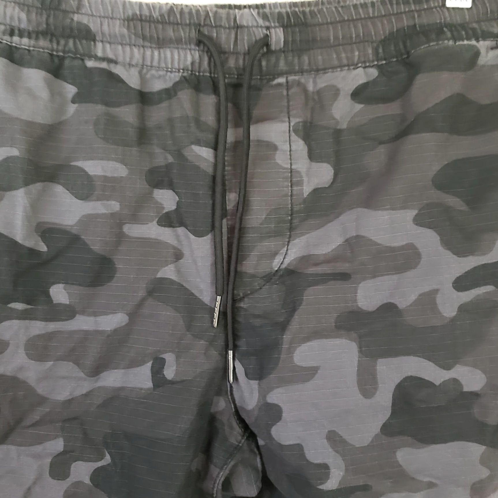 Vintage Lazer Drawstring Shorts Men’s L Black Camo Cotton Cargo 36x11 Size US 33 - 3 Thumbnail