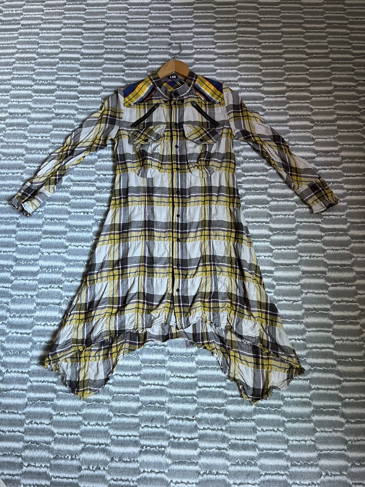 Le Grande Bleu (L.G.B.) LGB Snap Button Flannel Dress Women Maniac Corp Japan Size S / US 4 / IT 40 - 3 Thumbnail