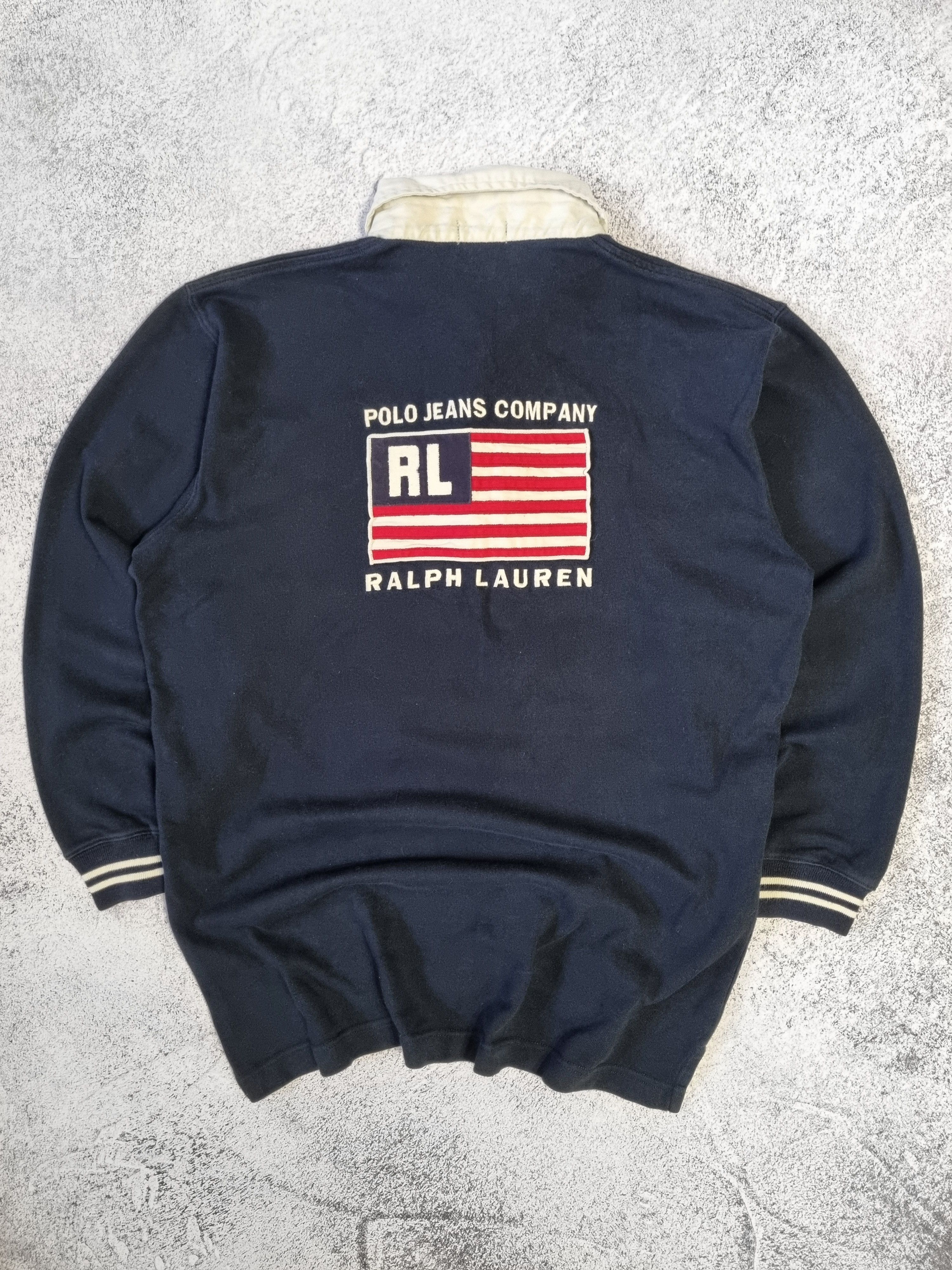 Polo Ralph Lauren Vintage Polo Jeans Ralph Lauren USA Long Sleeve Polo Rugby Size US M / EU 48-50 / 2 - 1 Thumbnail