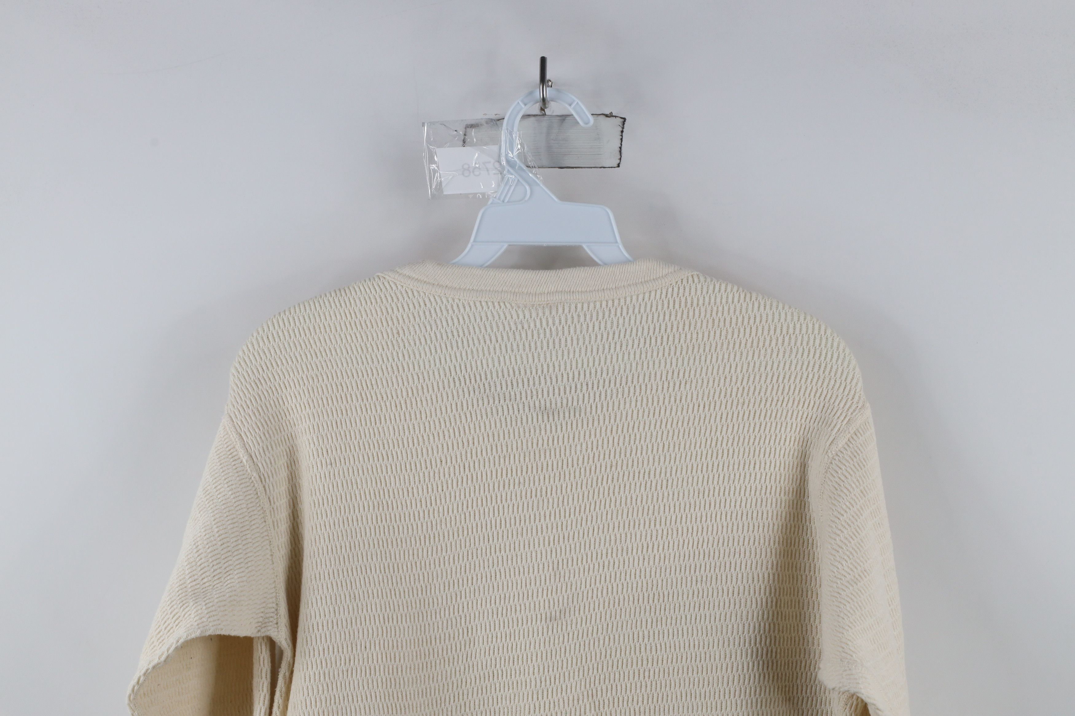 Vintage Vintage 90s Streetwear Knit Long Sleeve T-Shirt Cream USA Size US XL / EU 56 / 4 - 11 Thumbnail