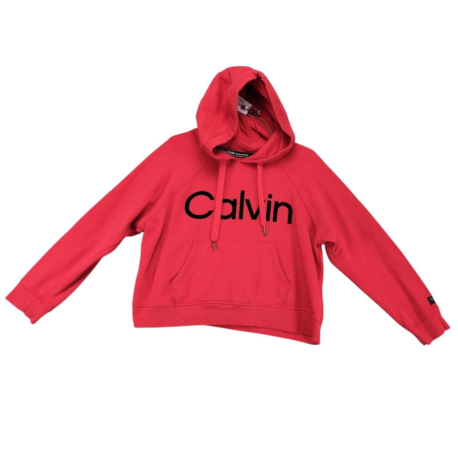 Calvin Klein Calvin Klein Performance Red Pullover Crop Hoodie Sweatshirt Size L / US 10 / IT 46 - 1 Thumbnail