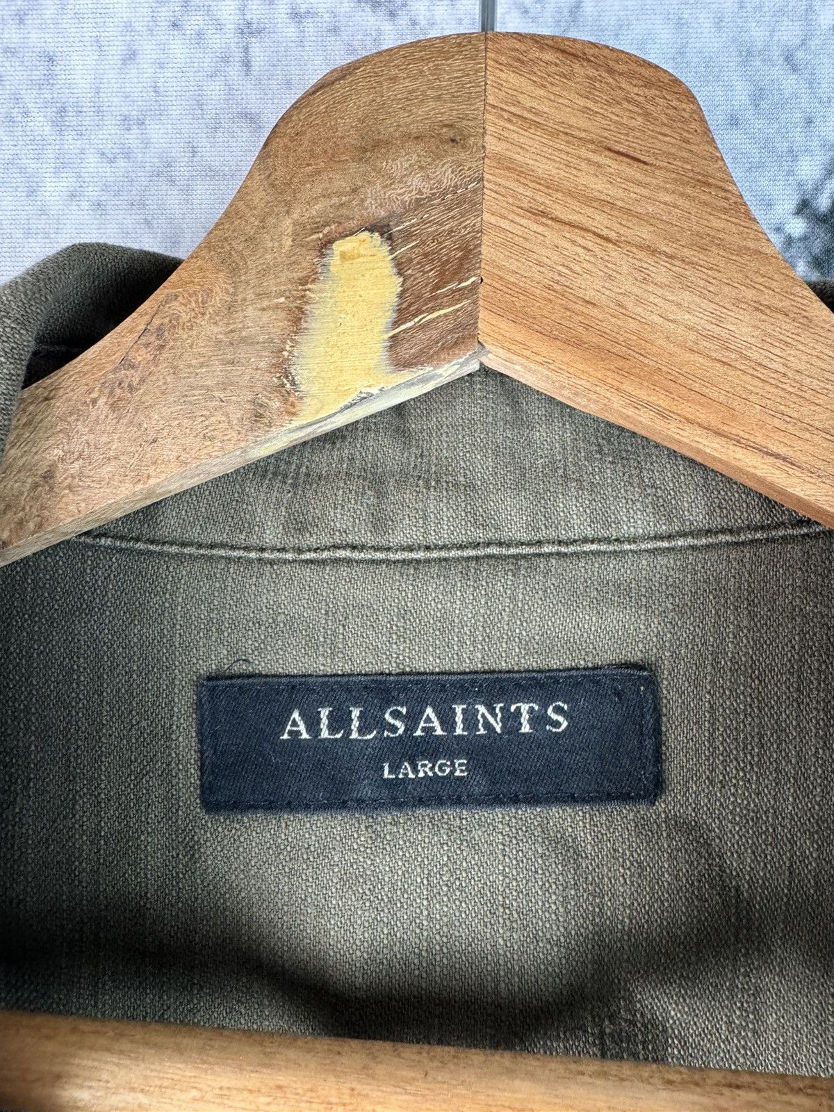 Allsaints ALLSAINTS Spotter Military Khaki Heavy Button Ups Shirt Size US L / EU 52-54 / 3 - 3 Thumbnail