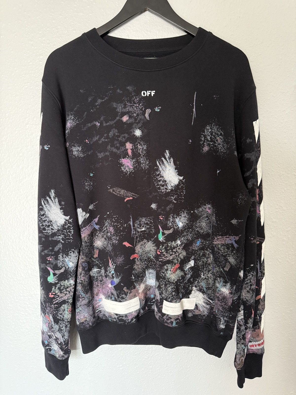 Off-White Galaxy Brushed Print Sweatshirt 'Black