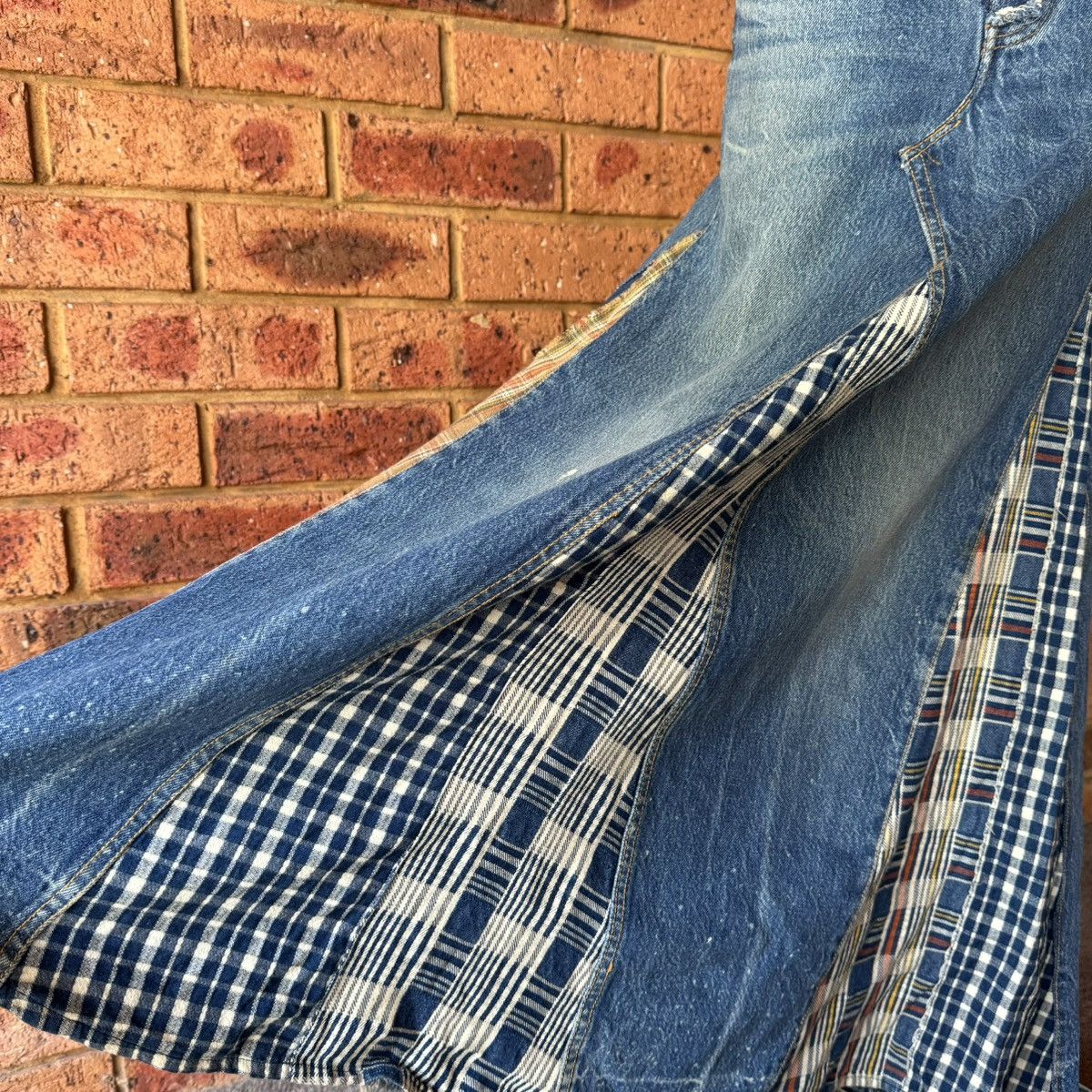 Levi's Vintage Clothing Vintage Levi’s 701 patchwork denim maxi skirt Size 29" - 2 Thumbnail