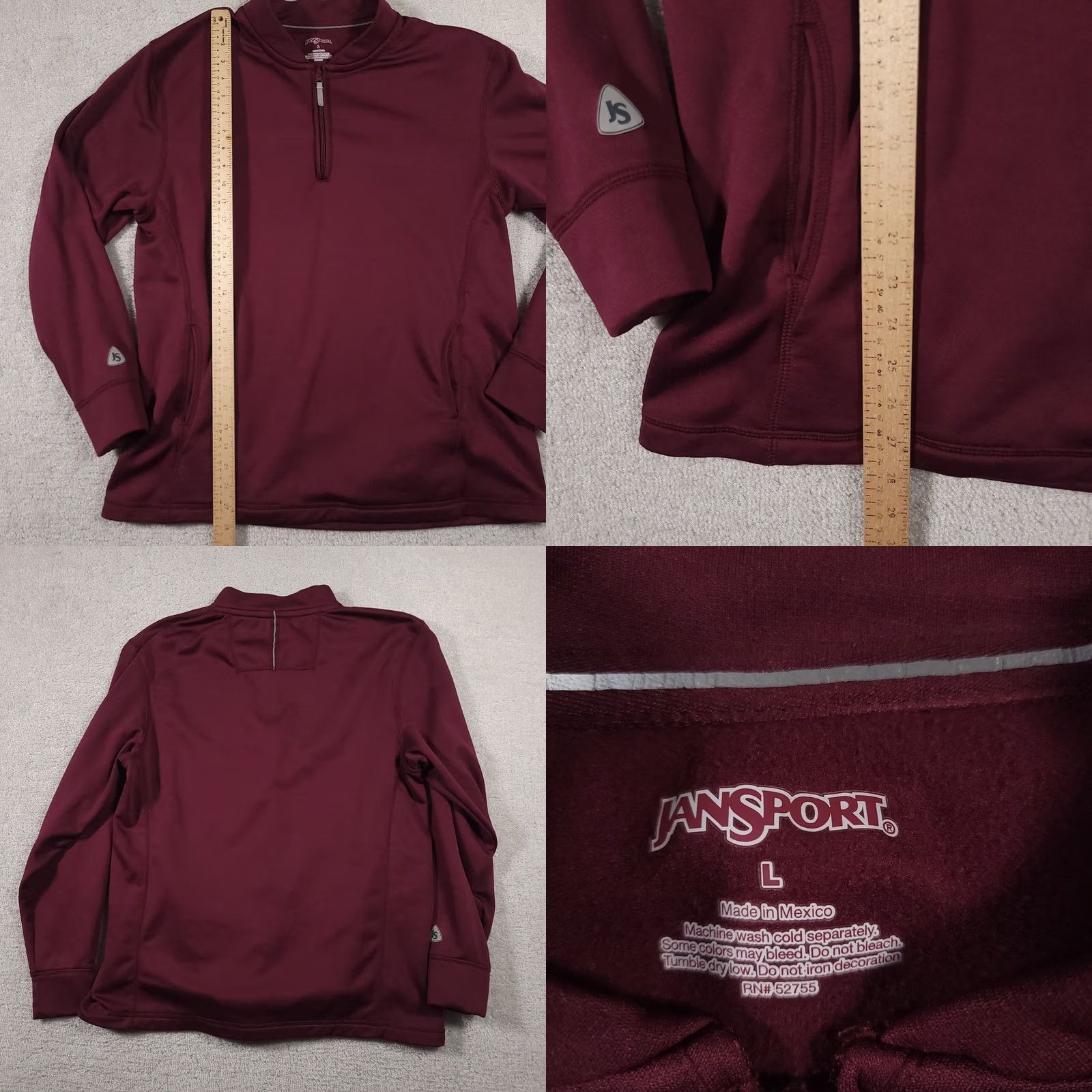 Jansport VINTAGE Jansport 1/4 Zip Pullover Sweatshirt Fleece Burgundy Mens L 90s Sweatshirt Size US M / EU 48-50 / 2 - 8 Thumbnail