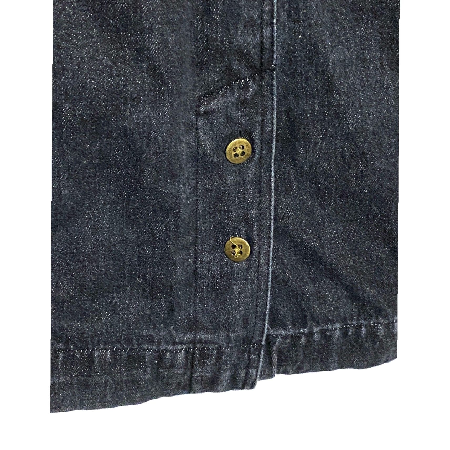 Eddie Bauer VINTAGE Eddie Bauer Black Denim Skirt Pleated Back Slit Womens 14 Petite 14P Skirt Size 36" / US 14 / IT 50 - 3 Thumbnail