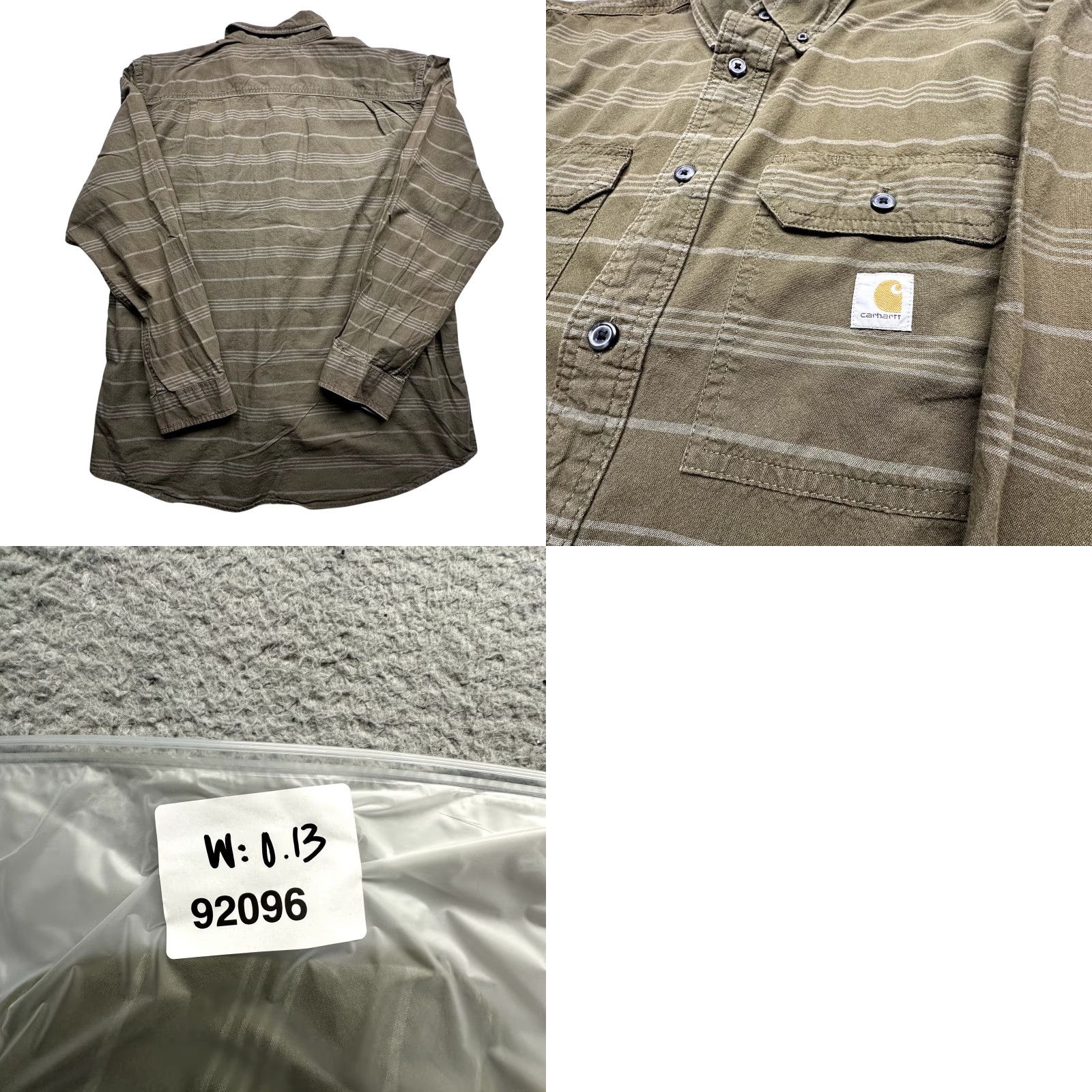 Carhartt Carhartt Button-Up Shirt Plaid Long Sleeve Men Large Green Loose Fit 100% Cotton Pocketed Workwear Size US L / EU 52-54 / 3 - 9 Thumbnail