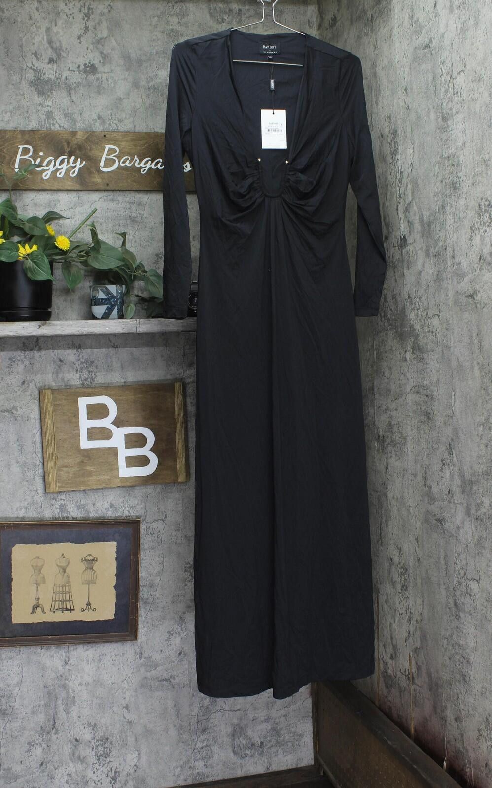 Bardo Nwt Bardot Plunge Neck Maxi Knit Dress 59475db Black 10 Size L / US 10 / IT 46 - 1 Thumbnail