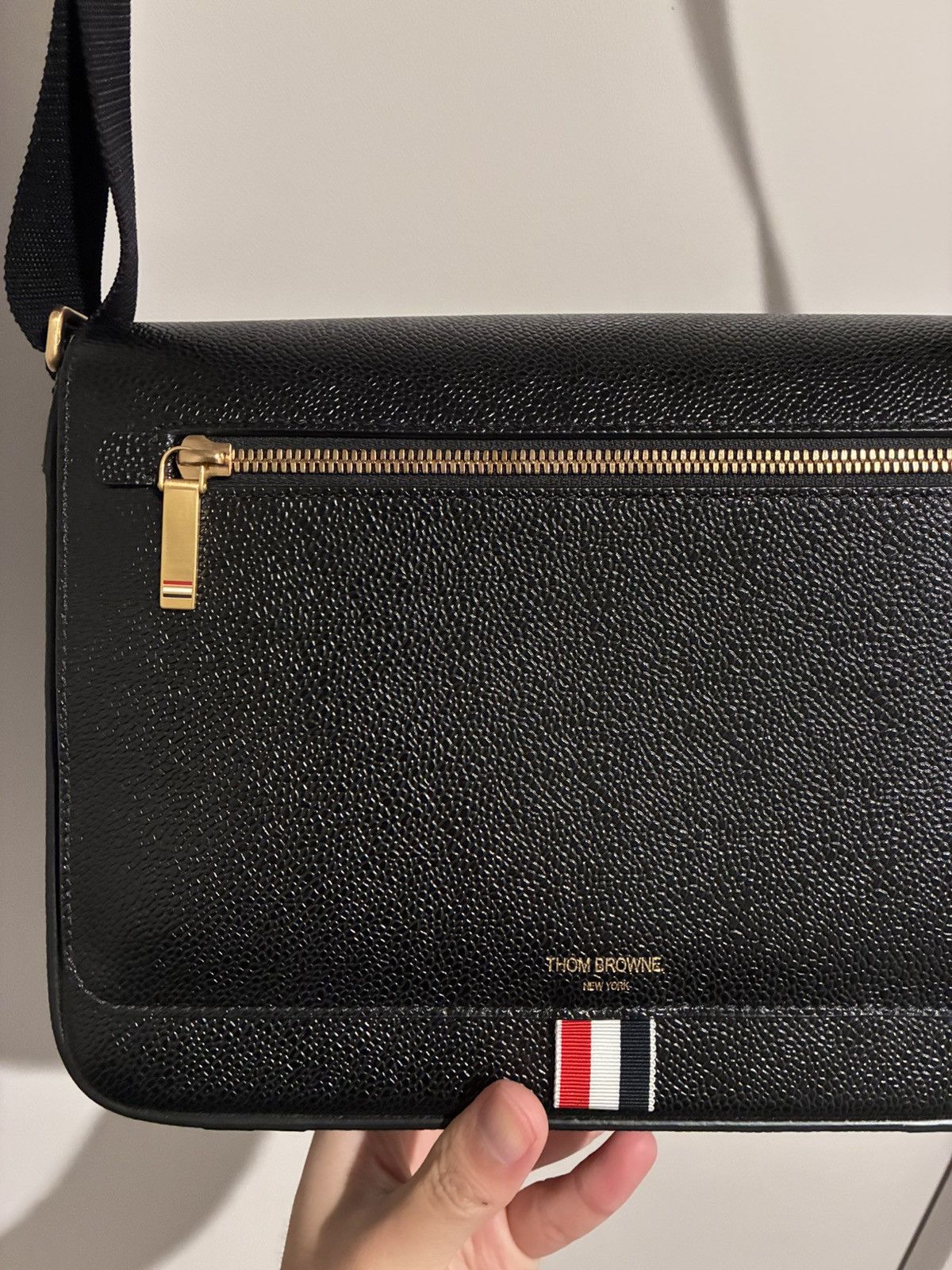 Thom Browne Pebble Grain Reporter Bag Size ONE SIZE - 2 Thumbnail