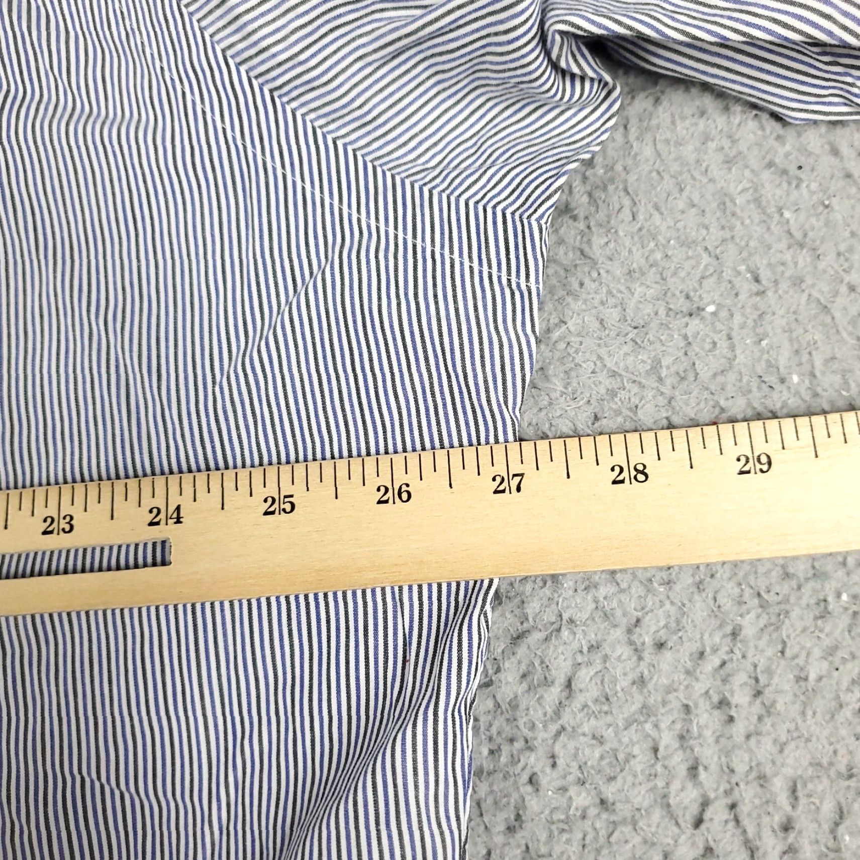 Ralph Lauren Ralph Lauren Shirt Mens 17.5 Blue Striped Dress Button Up Long Sleeve - Classic American Formal Casual Dress Shirt, 17.5 Neck, Blue, Cotton Size 46R - 5 Thumbnail