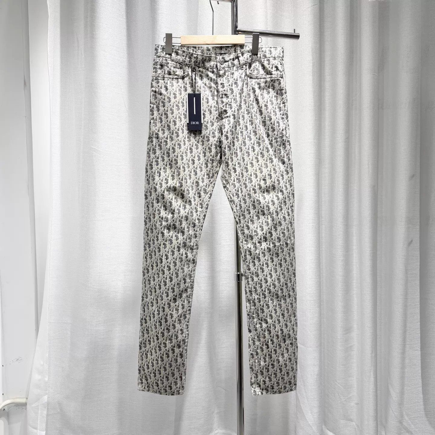 Dior DIOR Oblique Monogram Straight Jeans Gray 30 Size US 30 / EU 46 - 1 Thumbnail