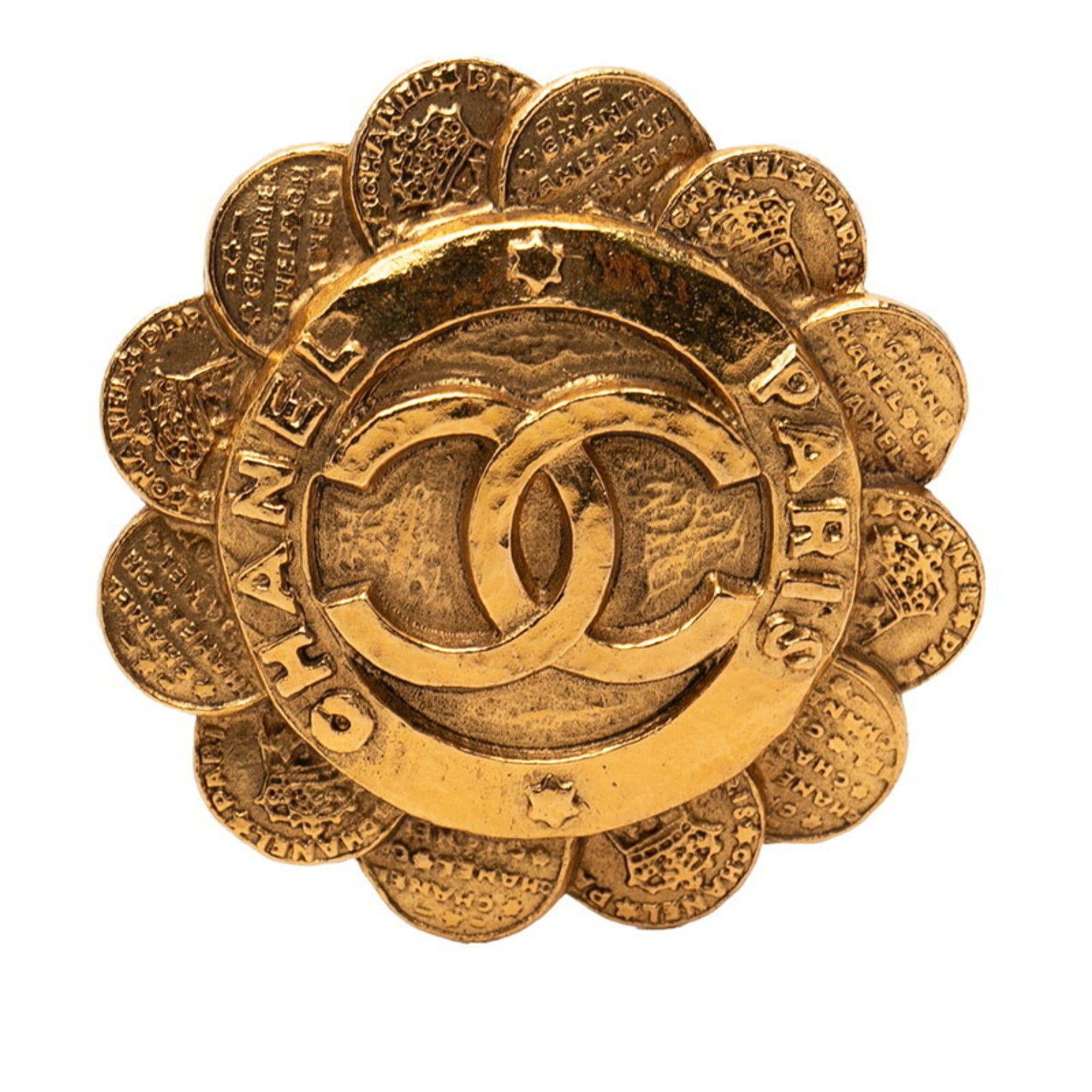 Chanel Chanel Coco Mark Logo Flower Motif Vintage Brooch Gold Plated Women's CHANEL Size ONE SIZE - 1 Thumbnail