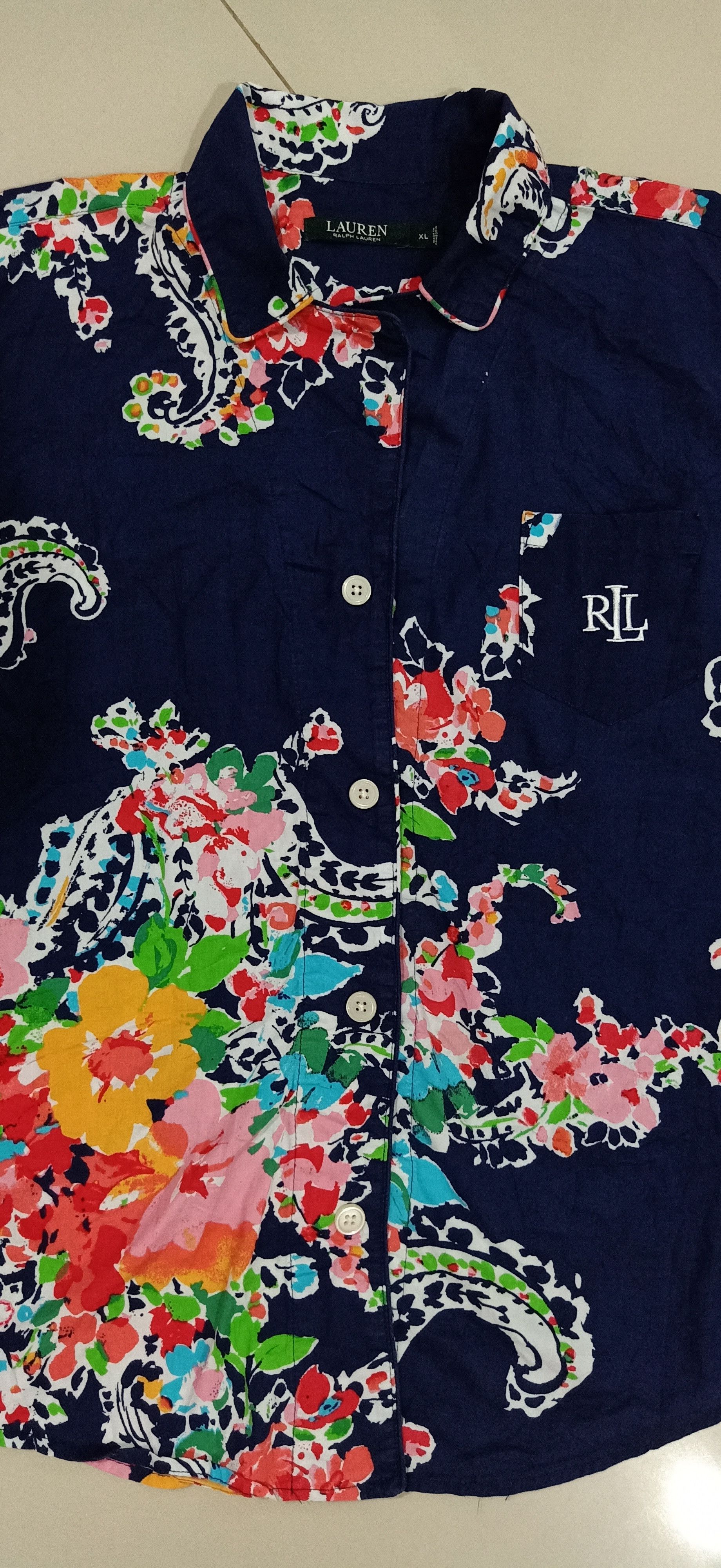 Japanese Brand × Lauren Ralph Lauren × Ralph Lauren Rare Lauren Ralph Lauren Single Pocket Flower Art Design Size US L / EU 52-54 / 3 - 3 Thumbnail