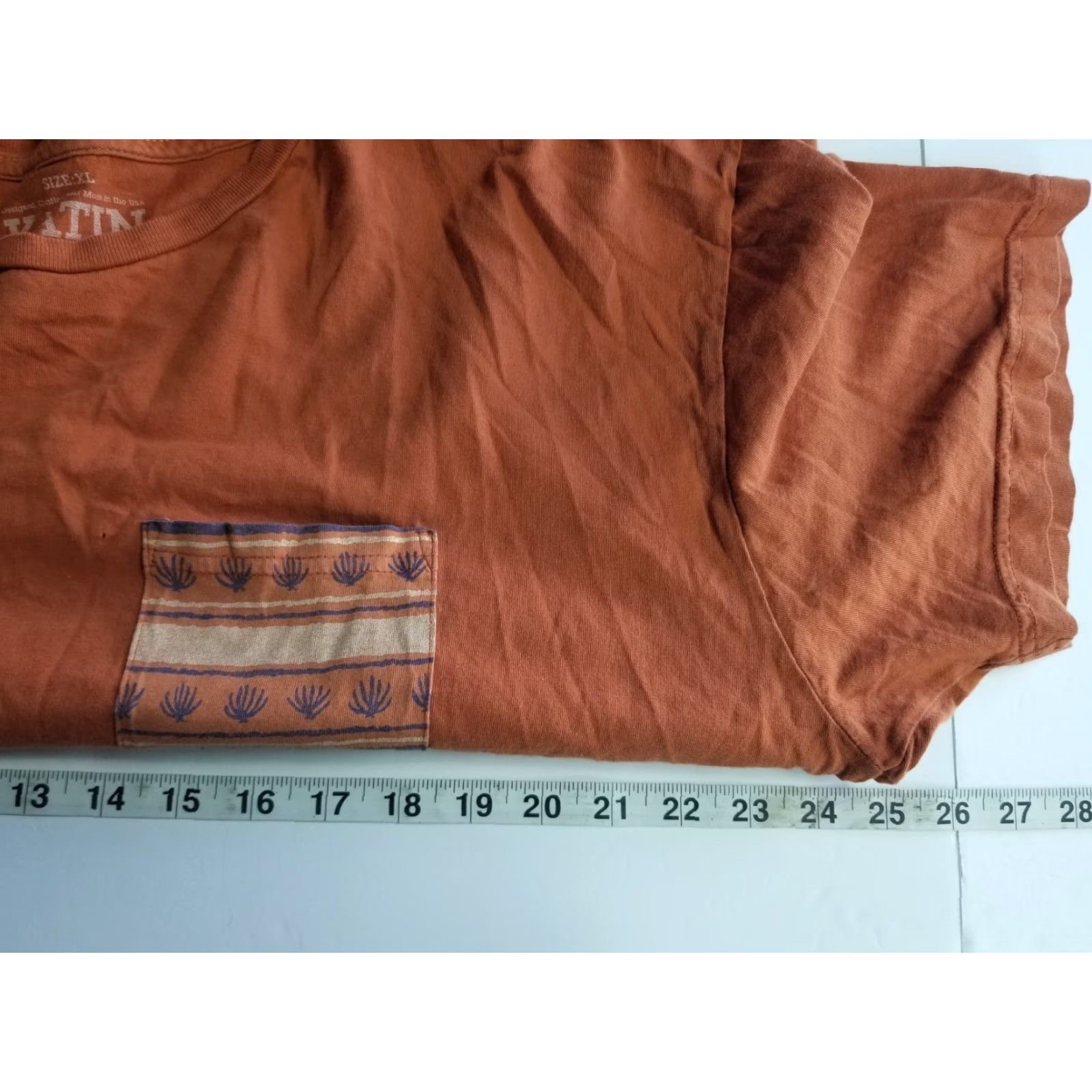 Katin Katin Mens XL Light Brown S Pocket Short Sleeve Crew Neck T Shirt Distressed See Pics Size US XL / EU 56 / 4 - 4 Thumbnail