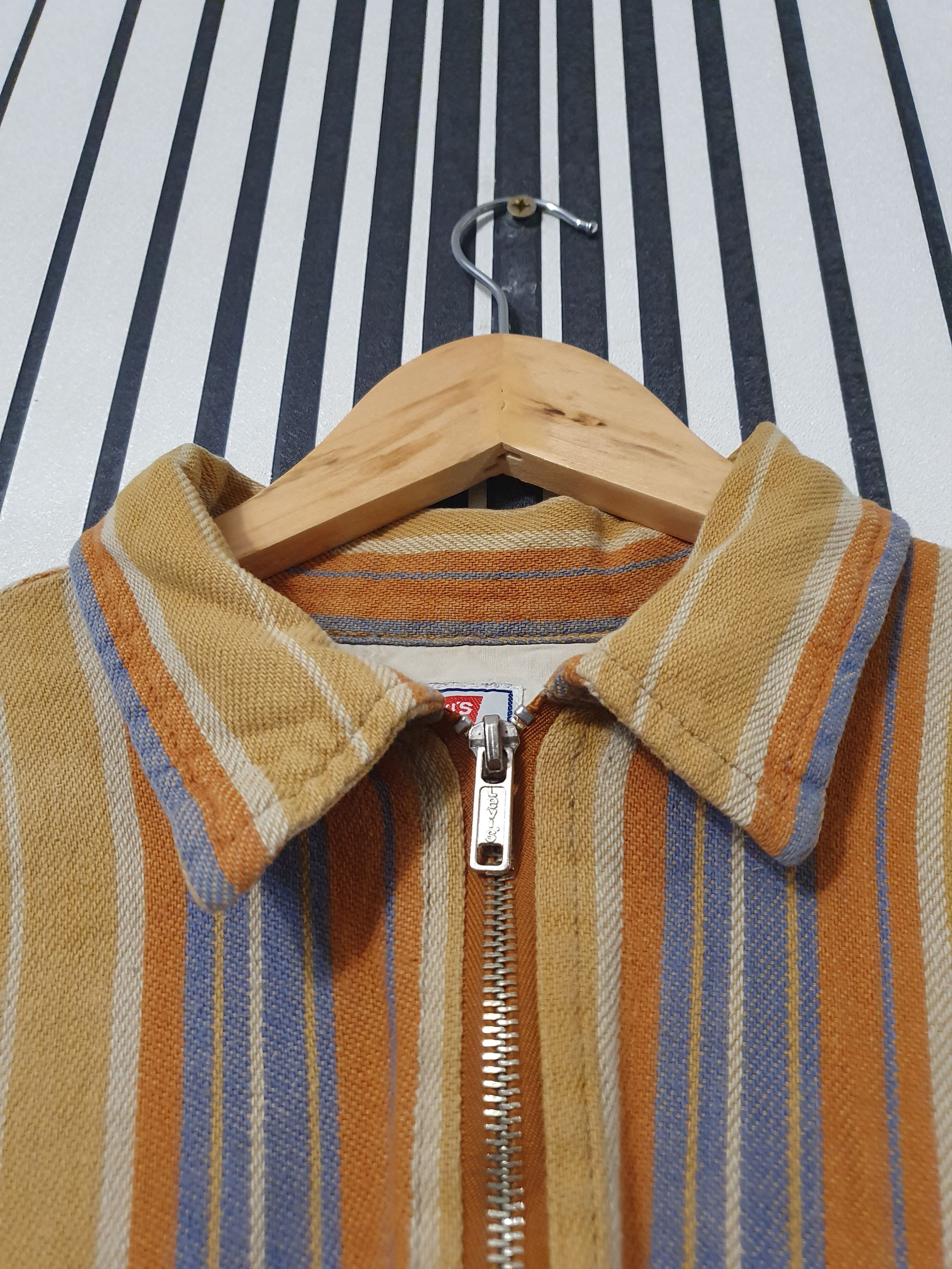 Levi's × Vintage 80's Levis Vintage Striped ZIP Double Pocket Sweatshirt Size US L / EU 52-54 / 3 - 11 Thumbnail