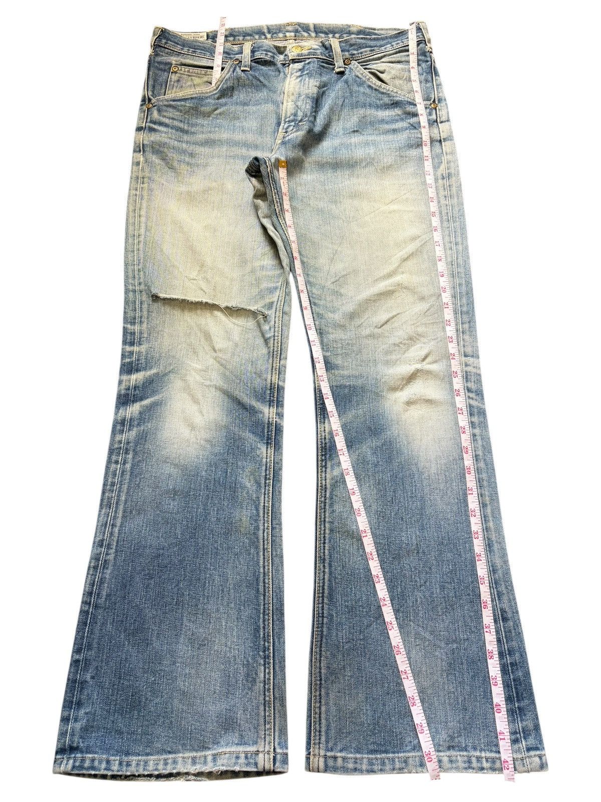 Lee Vintage 90s Lee Riders Faded Wash Distress Flare Jeans Size US 35 - 7 Thumbnail