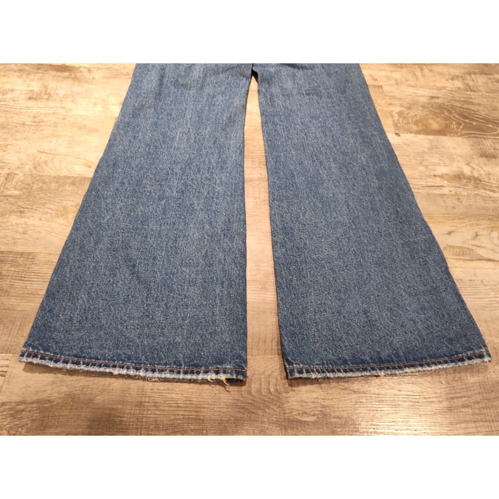 Vintage VINTAGE Insane Gene Womens Jeans Boot Cut Flare Distressed 28W High Rise 33Inch | Cotton Denim, Relaxed Fit, Blue Size 28" / US 6 / IT 42 - 2 Thumbnail