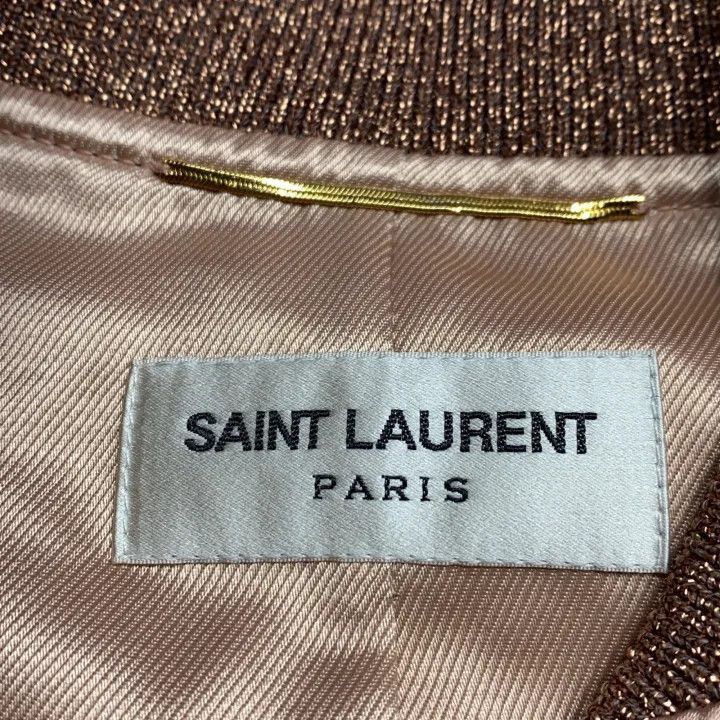 Saint Laurent Paris Saint Laurent Pink Striped Baseball Jacket -2507 Size S / US 4 / IT 40 - 3 Thumbnail