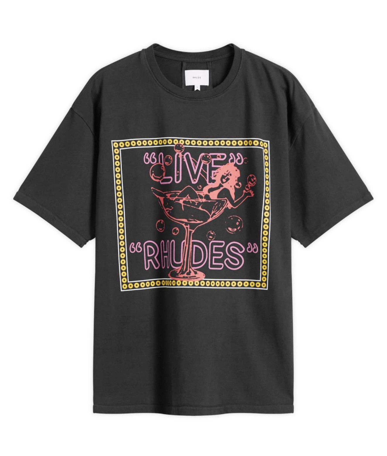 Rhude RHUDE ‘Live Rhudes’ T-Shirt Vintage Black Tee Men’s Size XL Size US XL / EU 56 / 4 - 1 Thumbnail