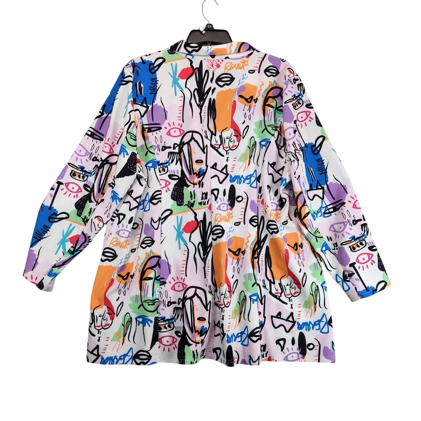 Shein SHEIN Curve Blazer Womens 4XL Plus Multicolor Abstract Print Size 4XL / US 24-26 - 3 Thumbnail