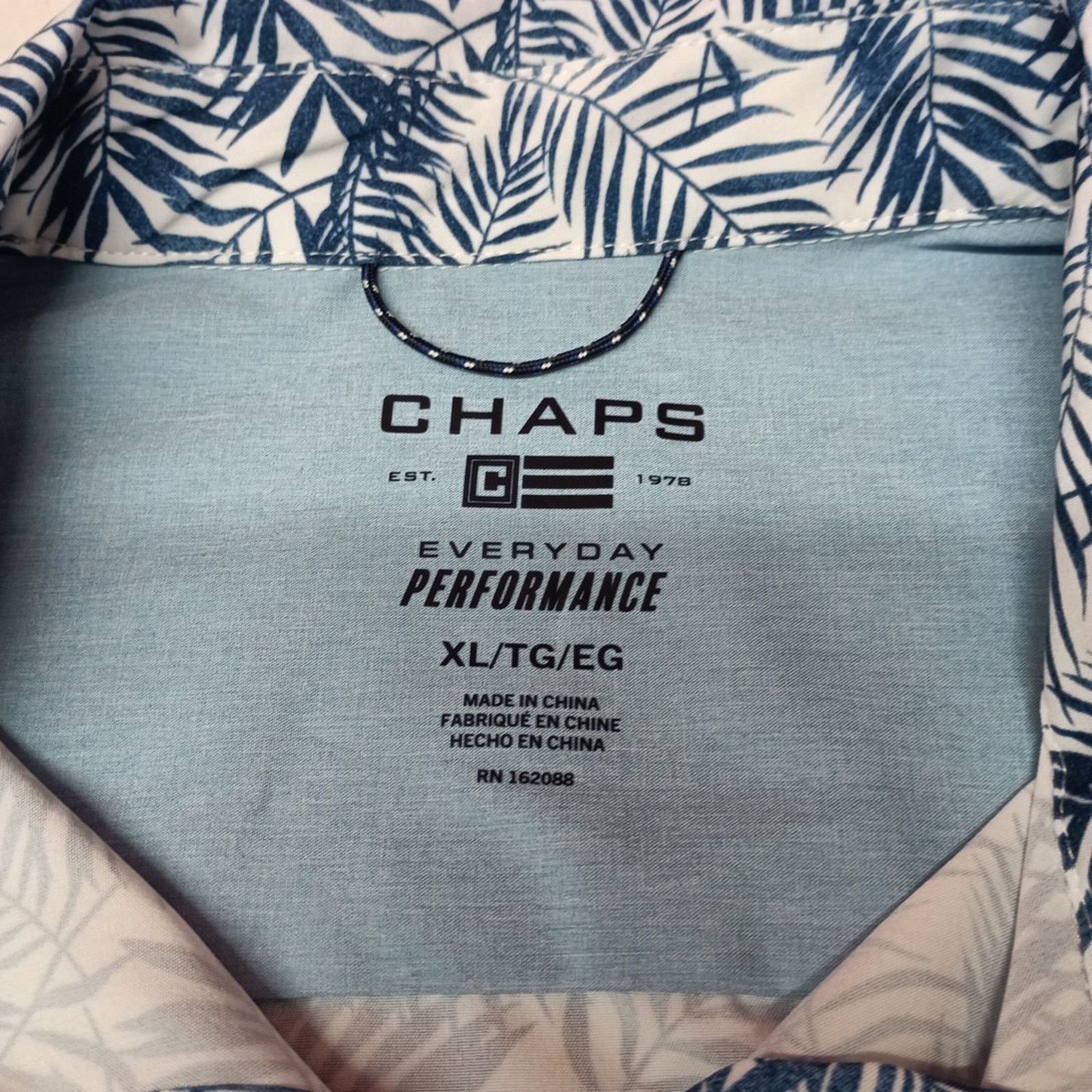 Chaps Chaps Woven Shirt Men's Size XL Blue Floral Stretch UPF 50 Size US XL / EU 56 / 4 - 4 Thumbnail