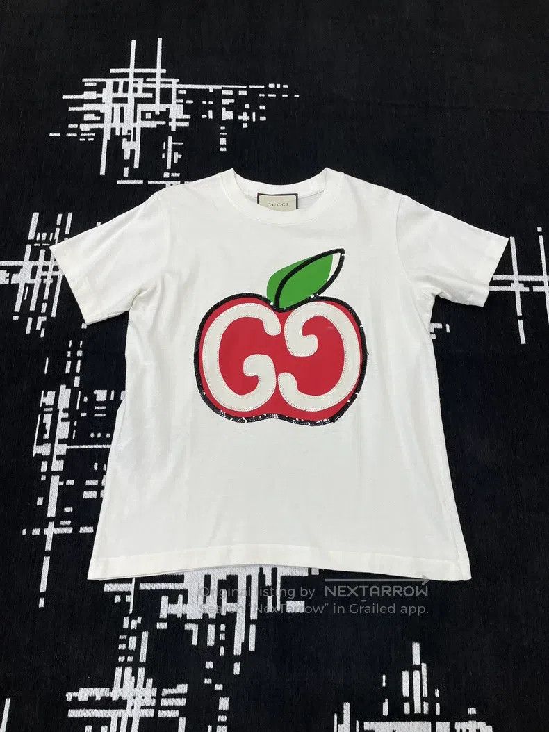 Gucci Gucci White Apple Double G Short-sleeved T-shirt Size S / US 4 / IT 40 - 1 Thumbnail