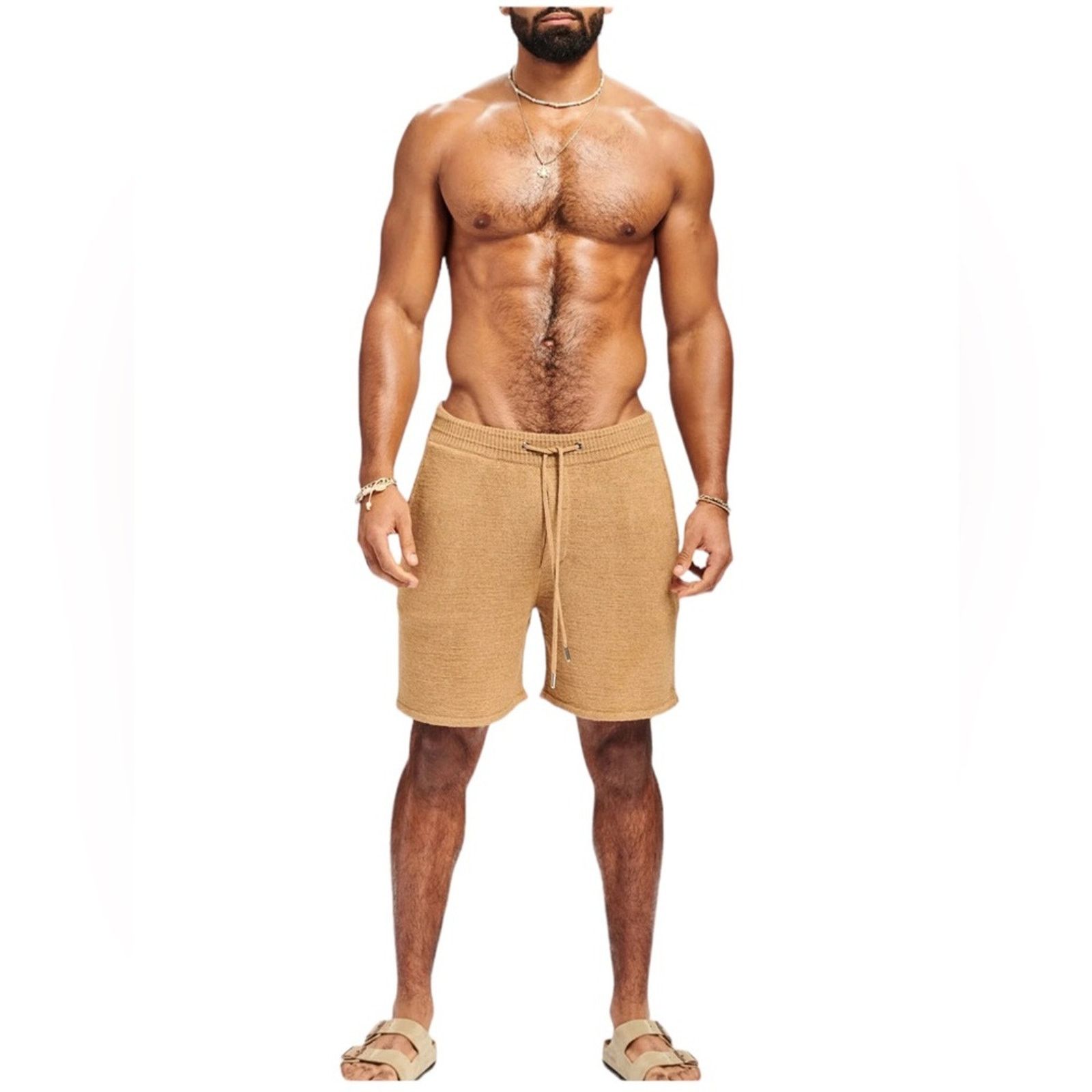 SER.O.YA Ser.O.Ya Mens Unisex Brown Hansen Knit Ribbed Shorts Sm NWT Size US 26 / EU 42 - 3 Thumbnail