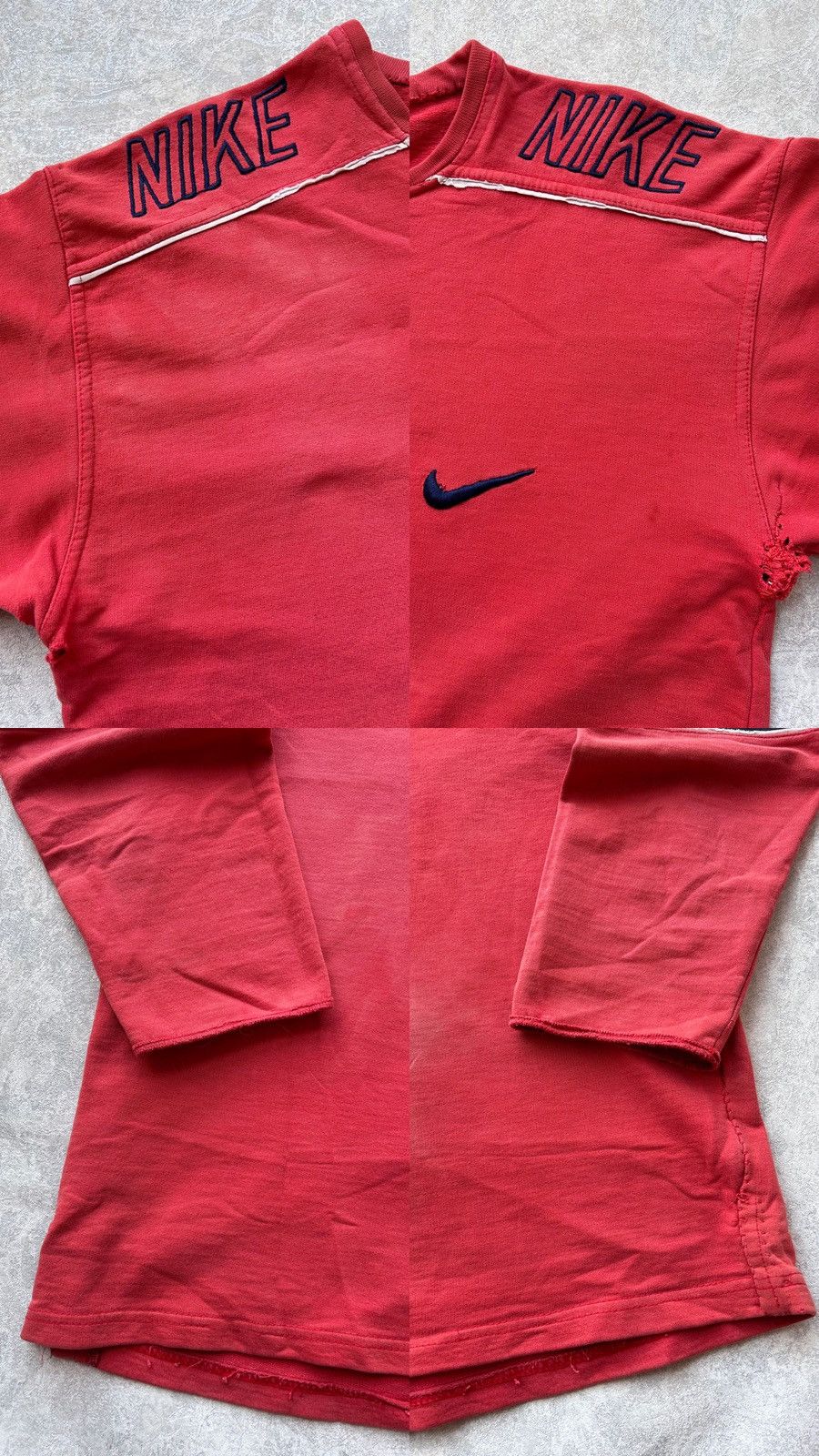 Nike 90s Nike Distressed Prison Style Swoosh Logo Sweatshirt Size US L / EU 52-54 / 3 - 12 Thumbnail