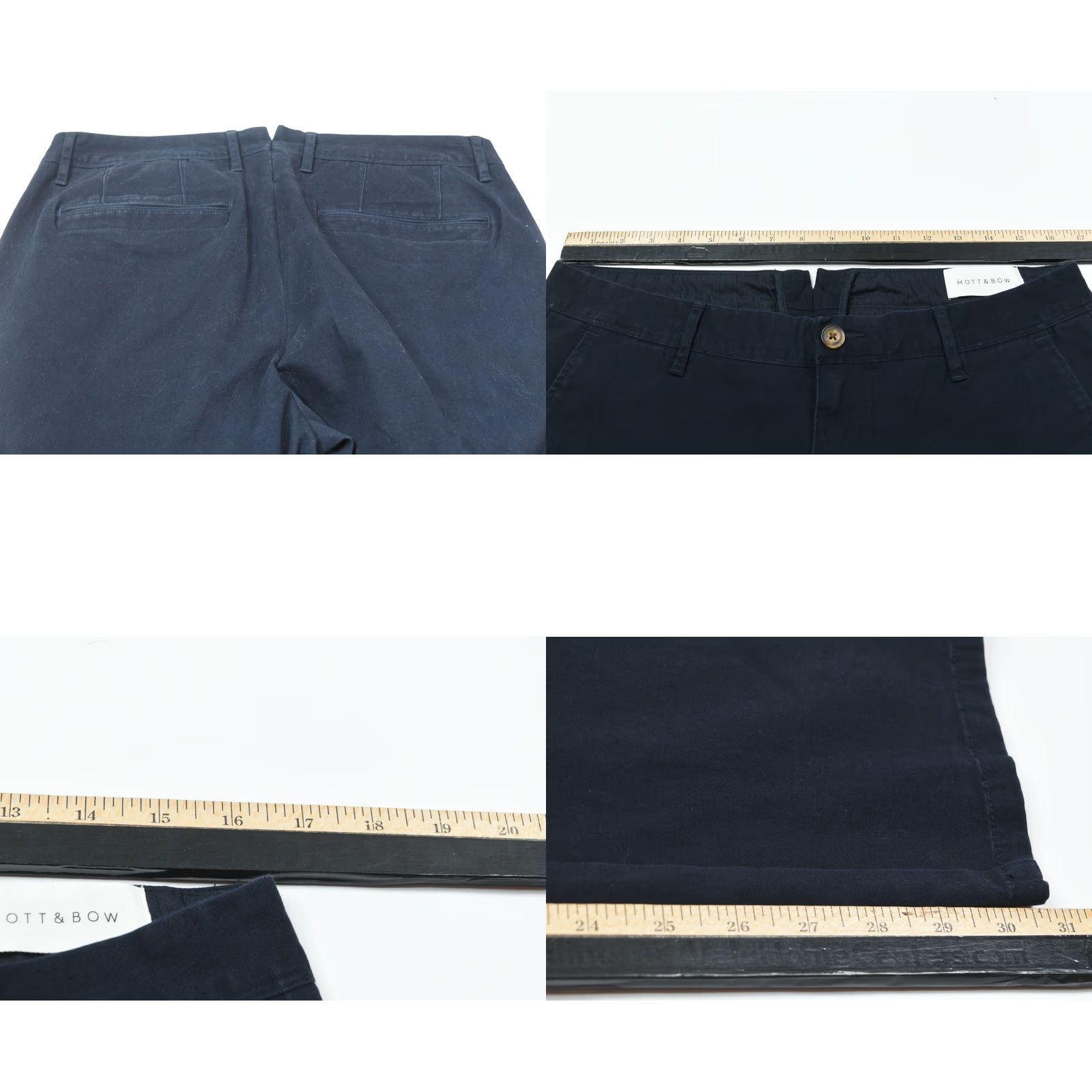 Mott & Bow MOTT & BOW Twill Chino Charles Pants Navy Blue Slim Fit Cotton Shirt Pants Mens 33x32 Navy Blue Slim Fit Cotton Size US 33 - 8 Thumbnail