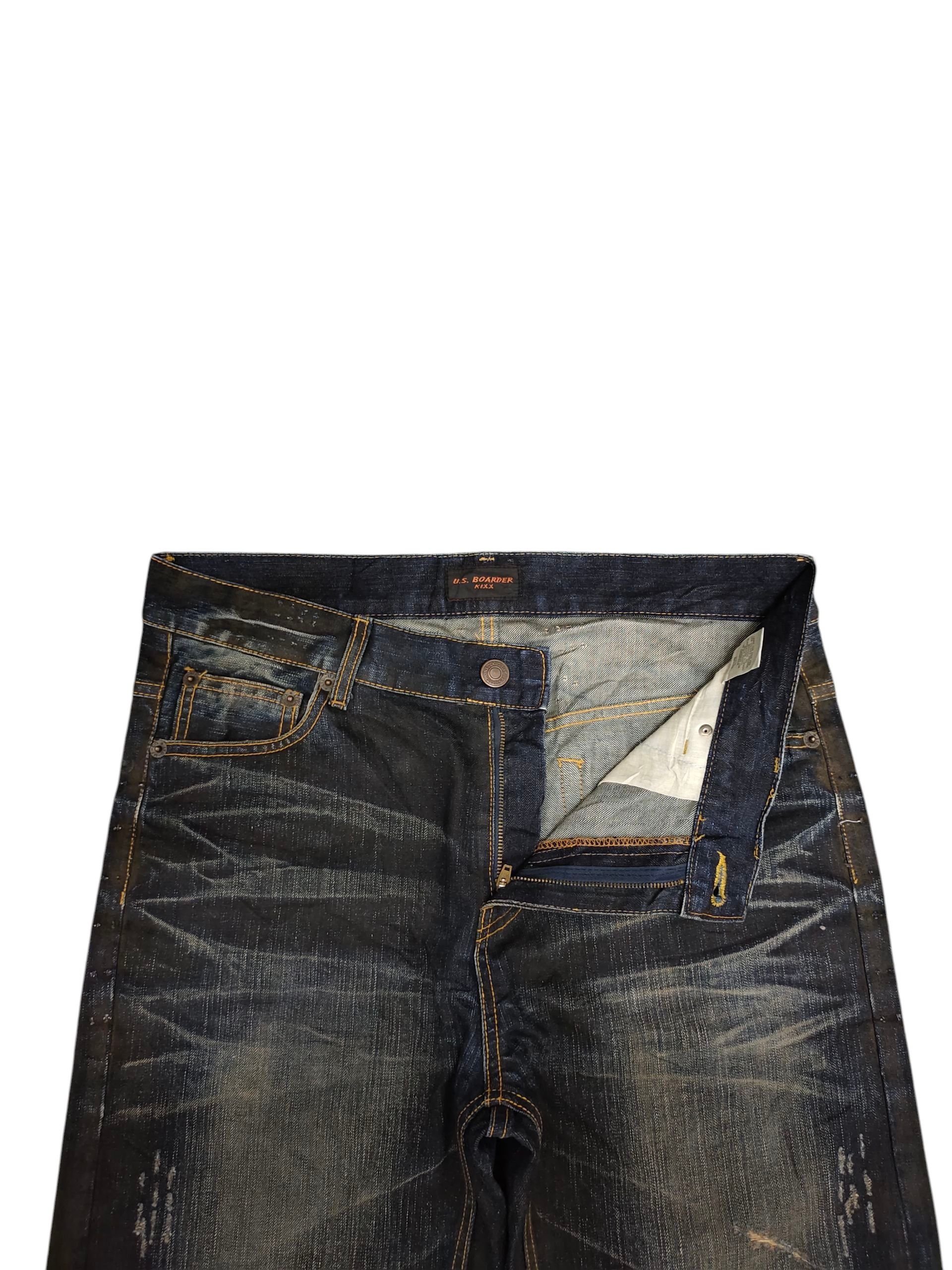 Number (N)ine × Undercover Vintage Boarder Japan Waxed Clawmark Distress Jeans Size US 34 / EU 50 - 7 Thumbnail