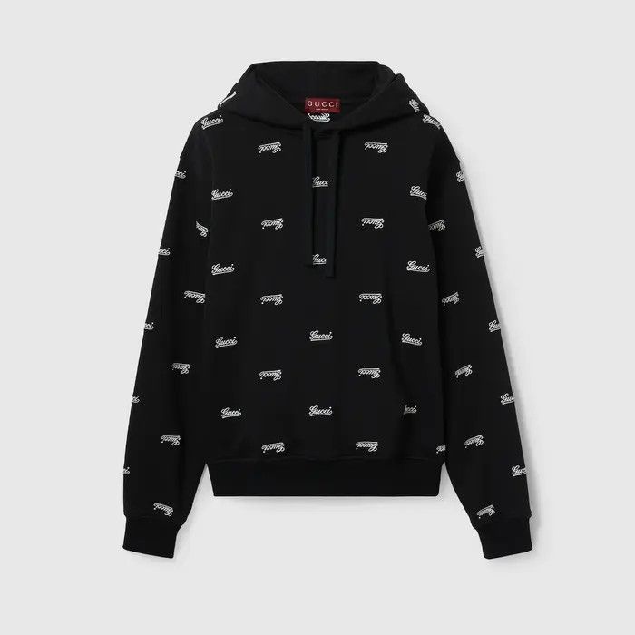 Gucci o1loc1c1125 788086 Cotton Jersey Hooded Sweatshirt in Black Size US XXS / EU 40 - 1 Thumbnail
