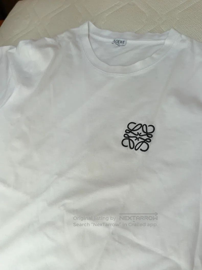 Loewe Loewe White short-sleeved T-shirt with classic embroidered Size M / US 6-8 / IT 42-44 - 7 Thumbnail