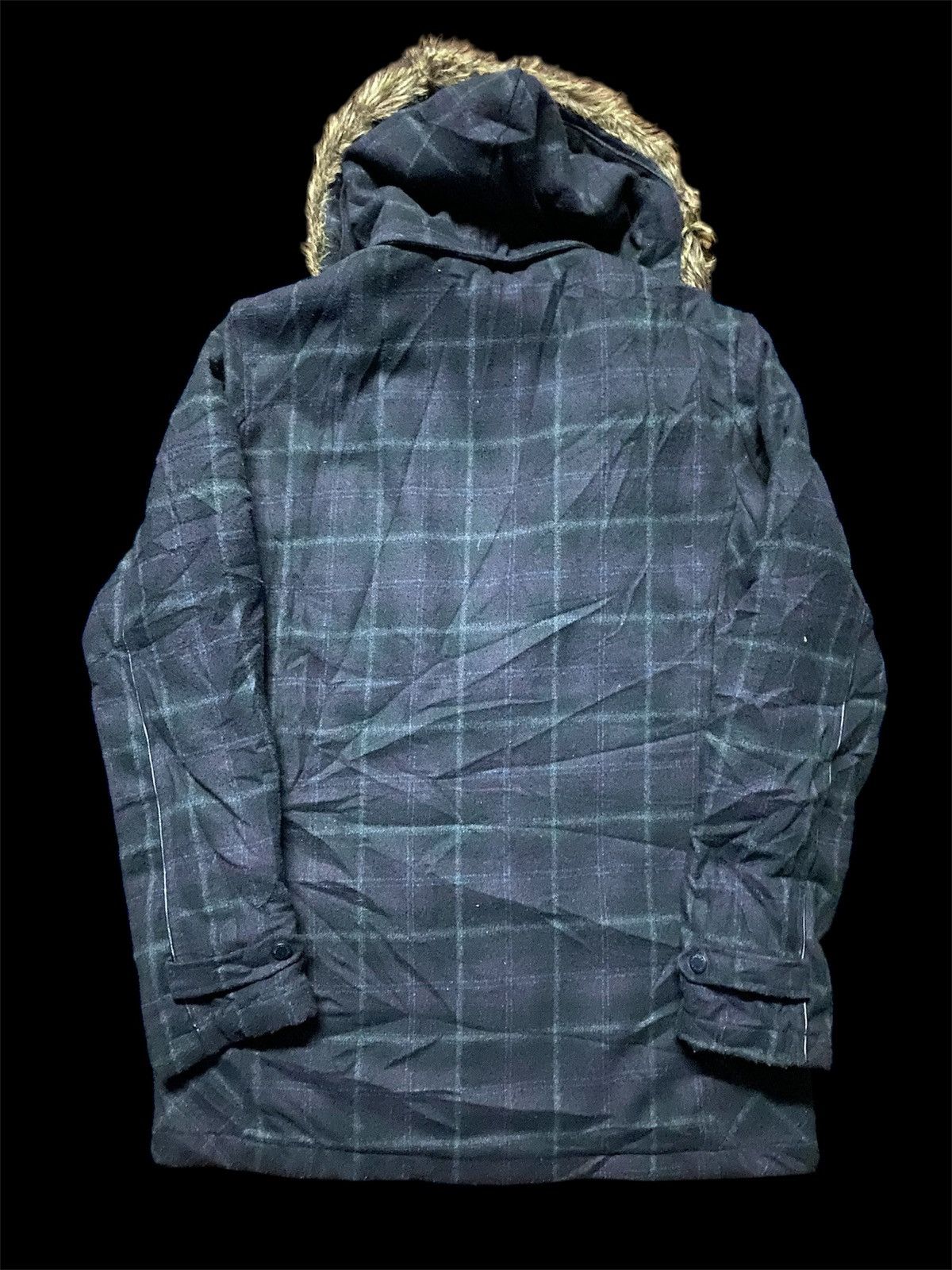 In The Attic In The Attic Faux Fur Plaid Wool Jacket Size US L / EU 52-54 / 3 - 3 Thumbnail