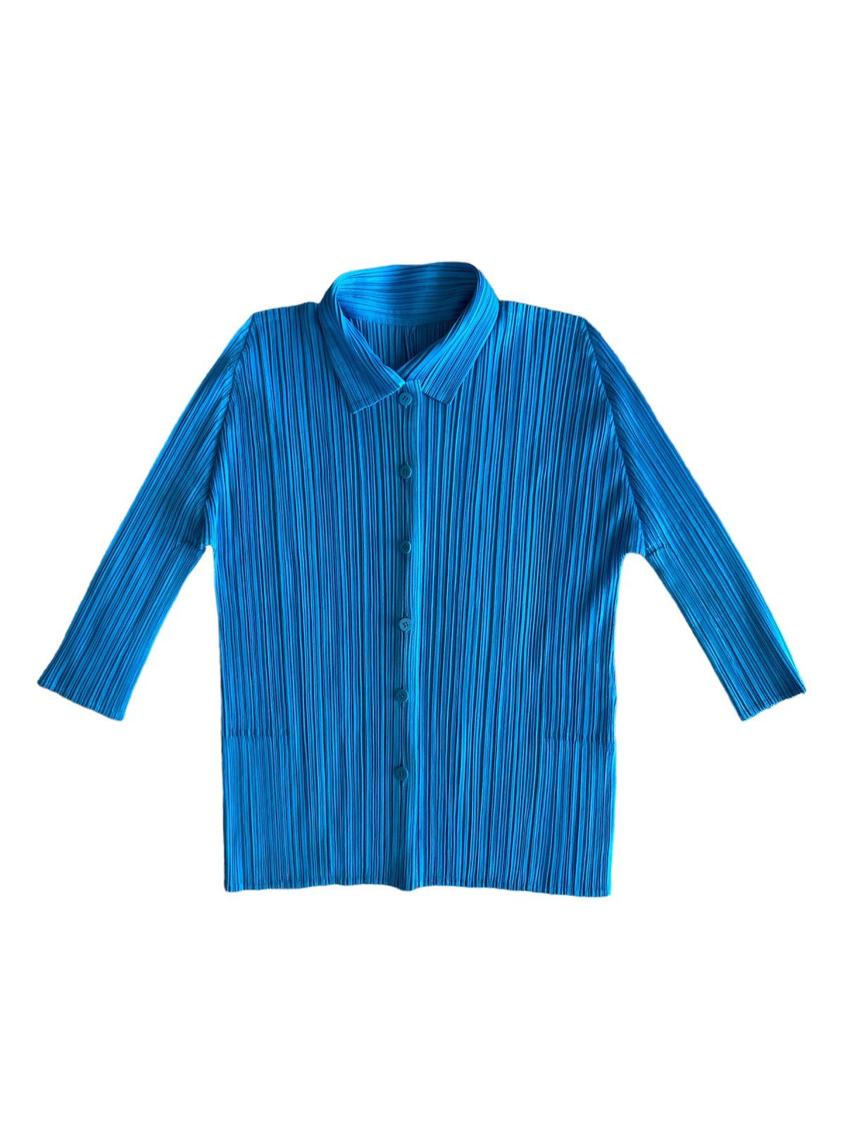 Issey Miyake × Pleats Please Issey Miyake LIKE NEW VTG ISSEY MIYAKE PLEATED PLEATS BUTTON UP SHIRT TOP Size M / US 6-8 / IT 42-44 - 1 Thumbnail
