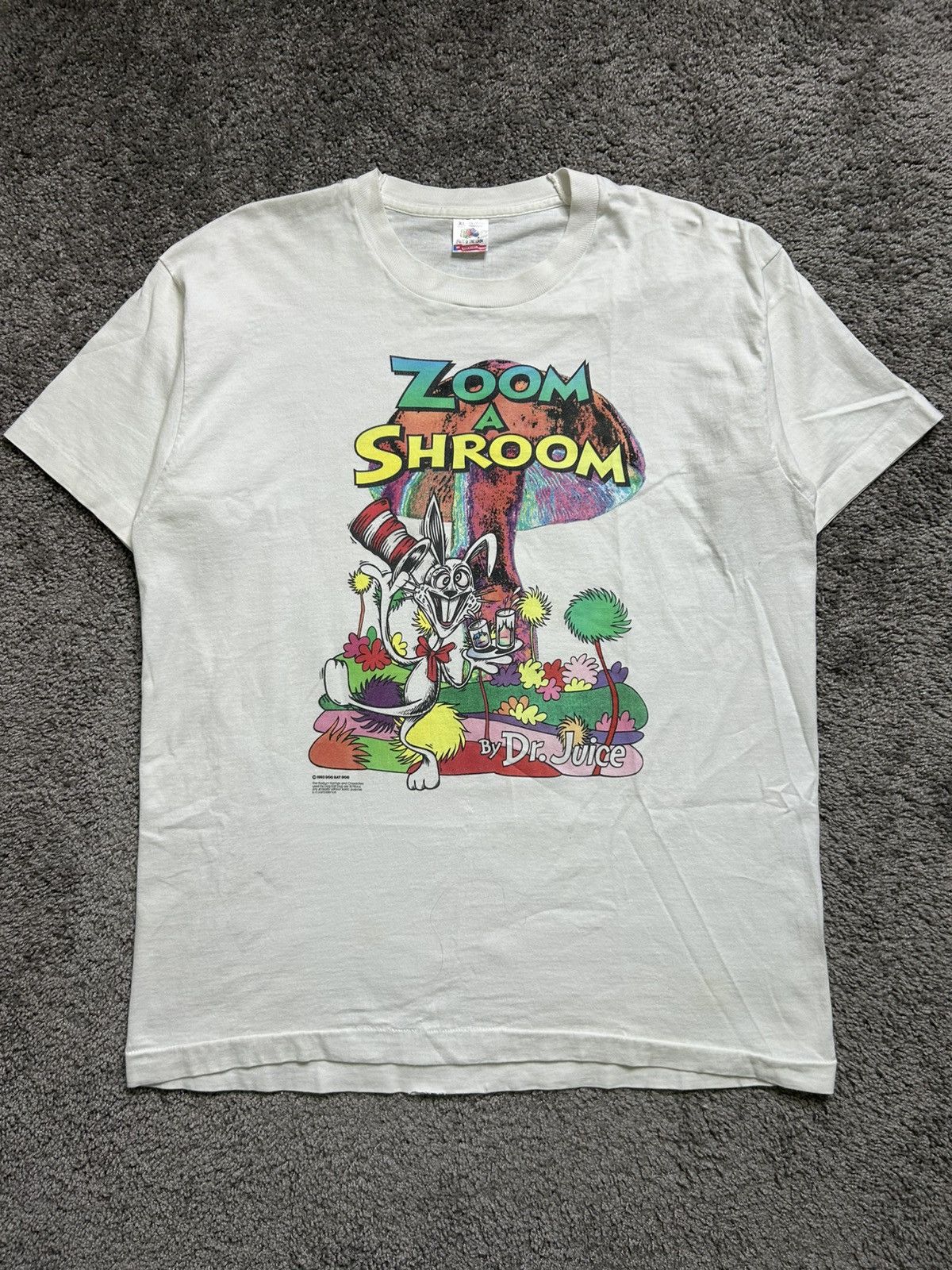 Vintage Vintage 90s Zoom a Shroom Dr Juice Parody Drug Tee Dog 1993 Size US XL / EU 56 / 4 - 1 Thumbnail