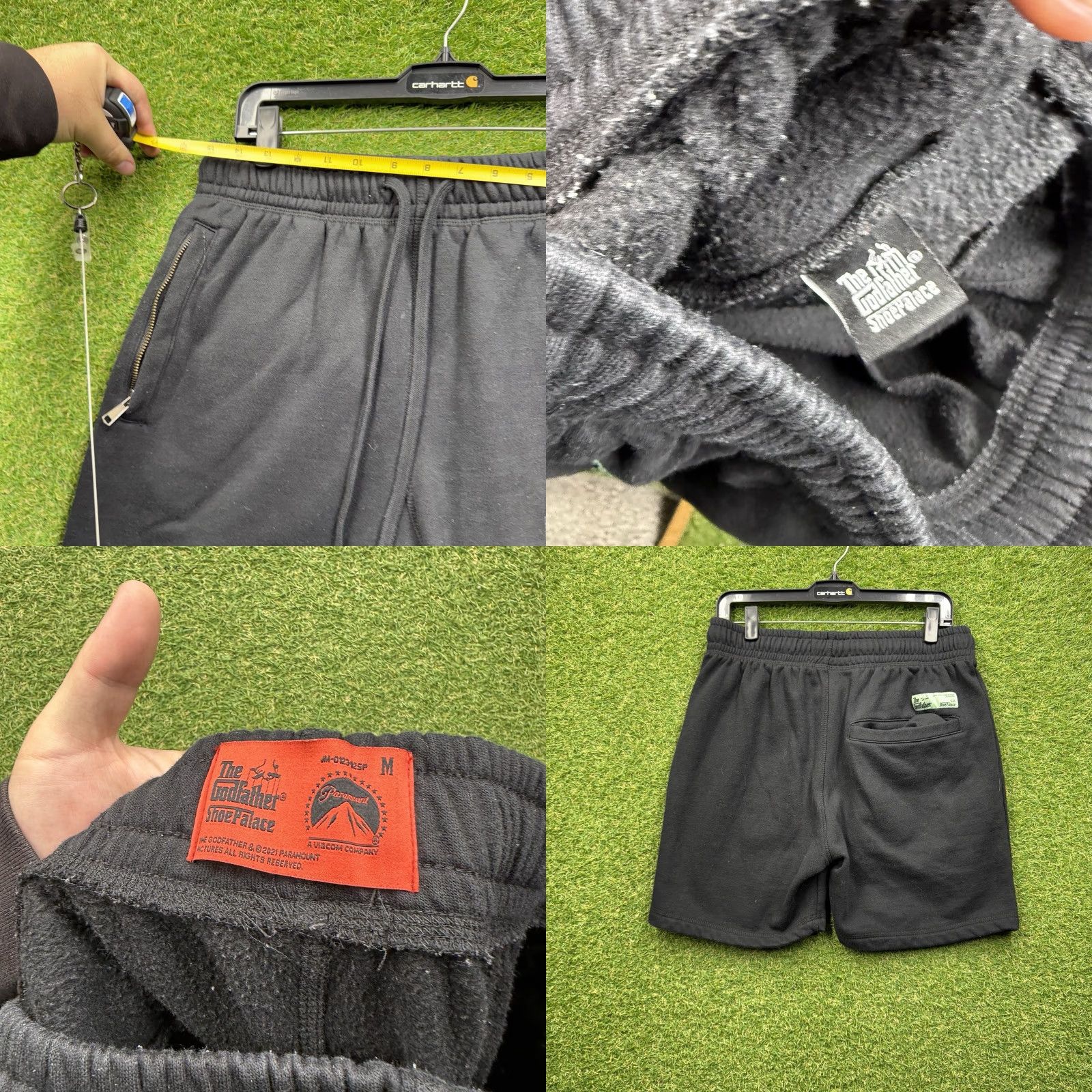 Palace The Godfather Shorts Mens Medium Black Palace Sweat Fleece Drawstring Thick Size US 31 - 8 Thumbnail