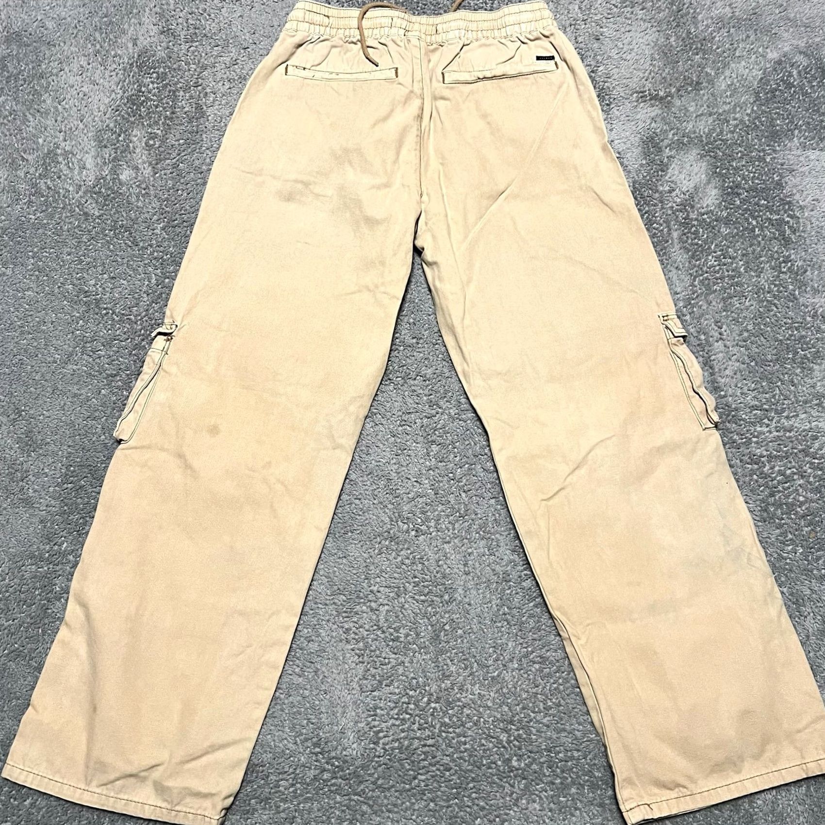 Pacsun Pacsun Pants Mens Small (29x29) Baggy Cargo Tan Beige Skater Flaw Staining Mens Regular Cargo Pants Beige Cream S 29x29 Size US 29 - 4 Thumbnail