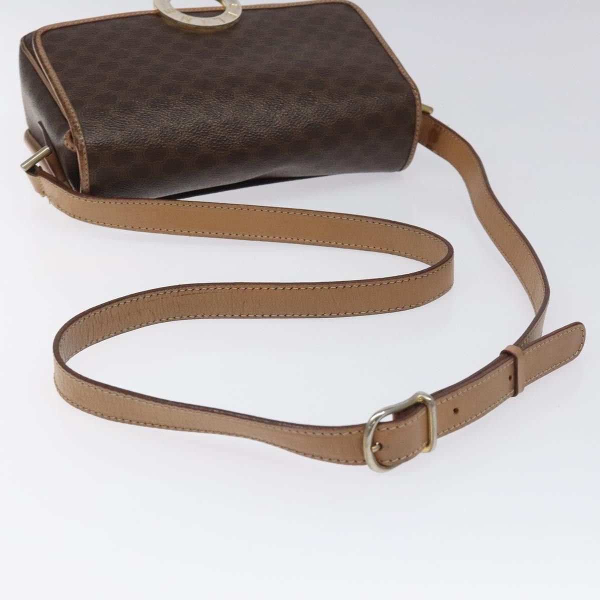 Celine CELINE Macadam Canvas Circle Shoulder Bag Pvc Leather Brown Size ONE SIZE - 7 Thumbnail