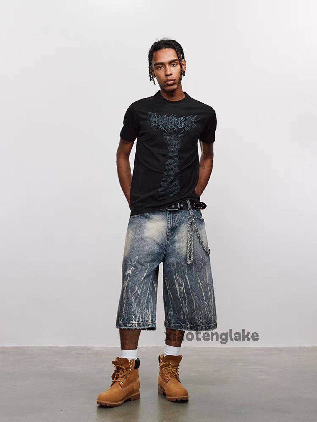 Jean Unisex outdoor utility loose baggy hiphop cargo shorts Size US 30 / EU 46 - 6 Thumbnail