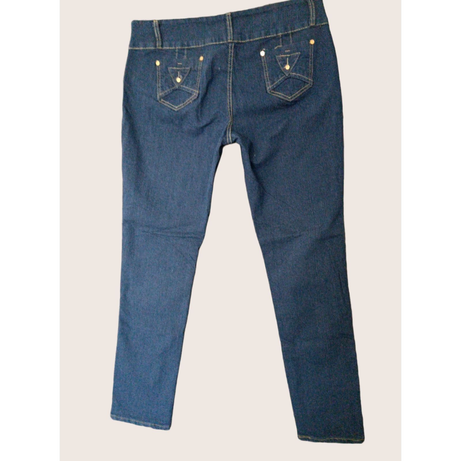Vintage Unbranded Jeans 3 Button Closure Medium Wash Skinny Blue Women's 23/24 Size 40" / US 18 - 1 Thumbnail