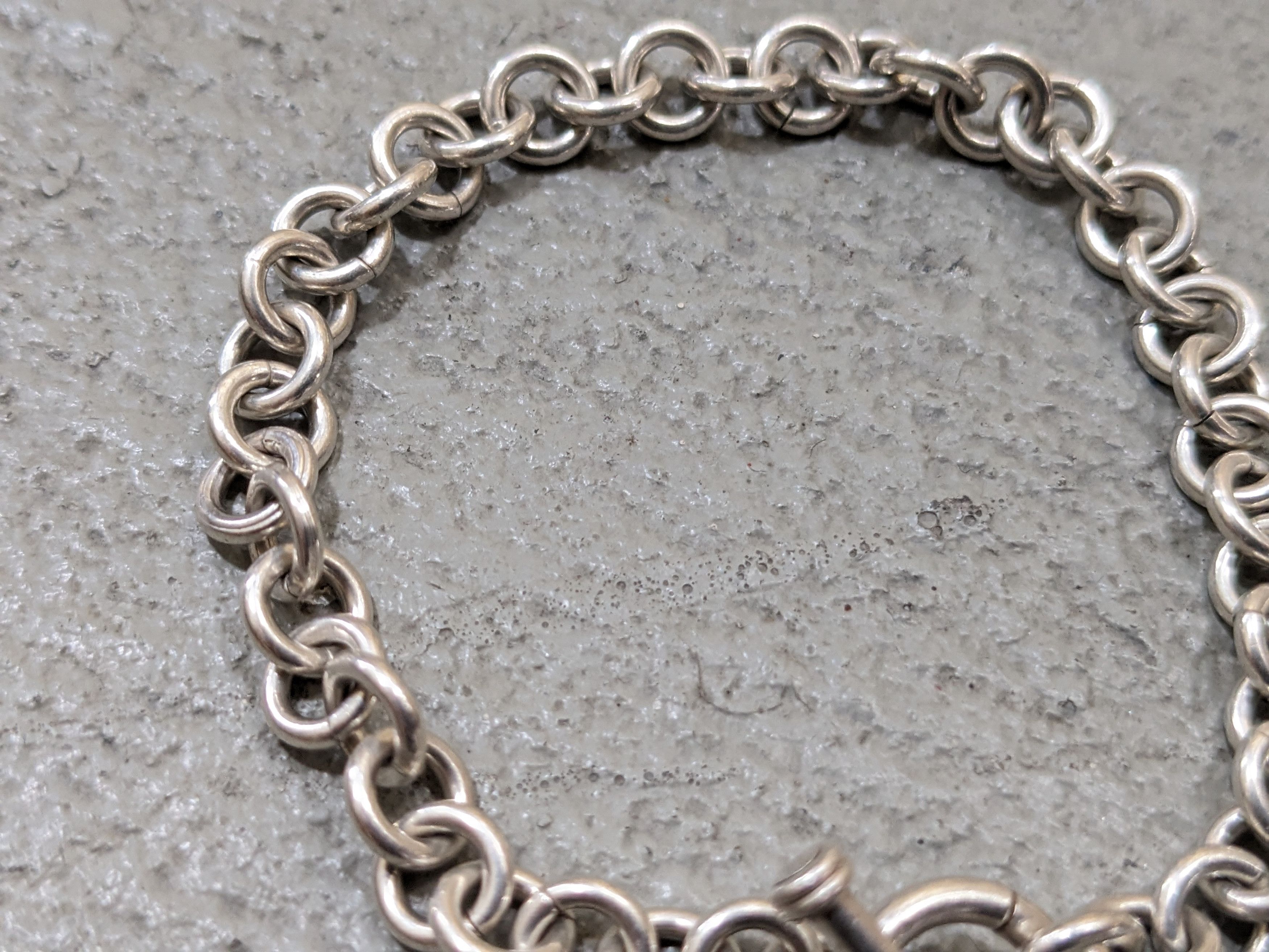 Jewelry Vintage Sterling Silver Bracelet Rolo Round 7" Chain Link Size ONE SIZE - 4 Thumbnail