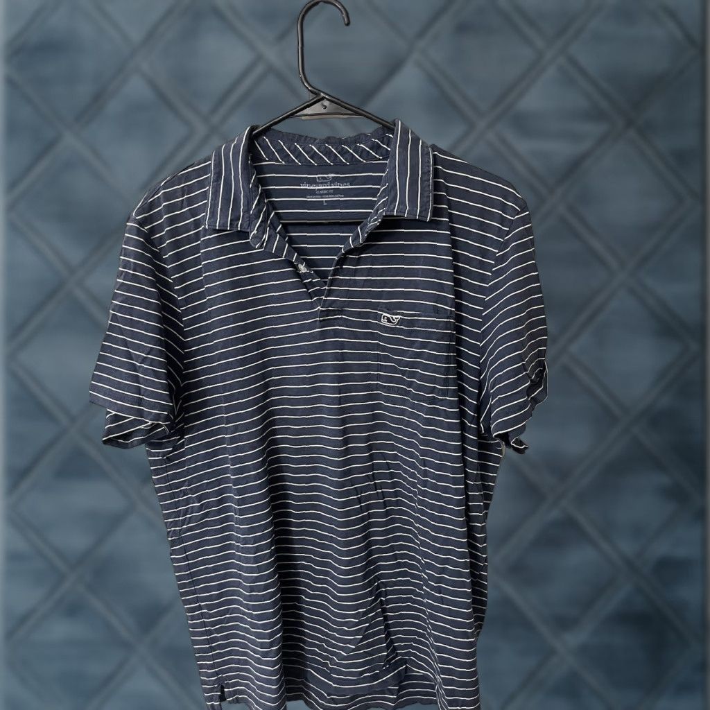Vineyard Vines VINEYARD VINES Men Polo Shirt Short Sleeve Classic Fit Blue Striped Pima Cotton Golf Casual Spring Summer Size US L / EU 52-54 / 3 - 1 Thumbnail