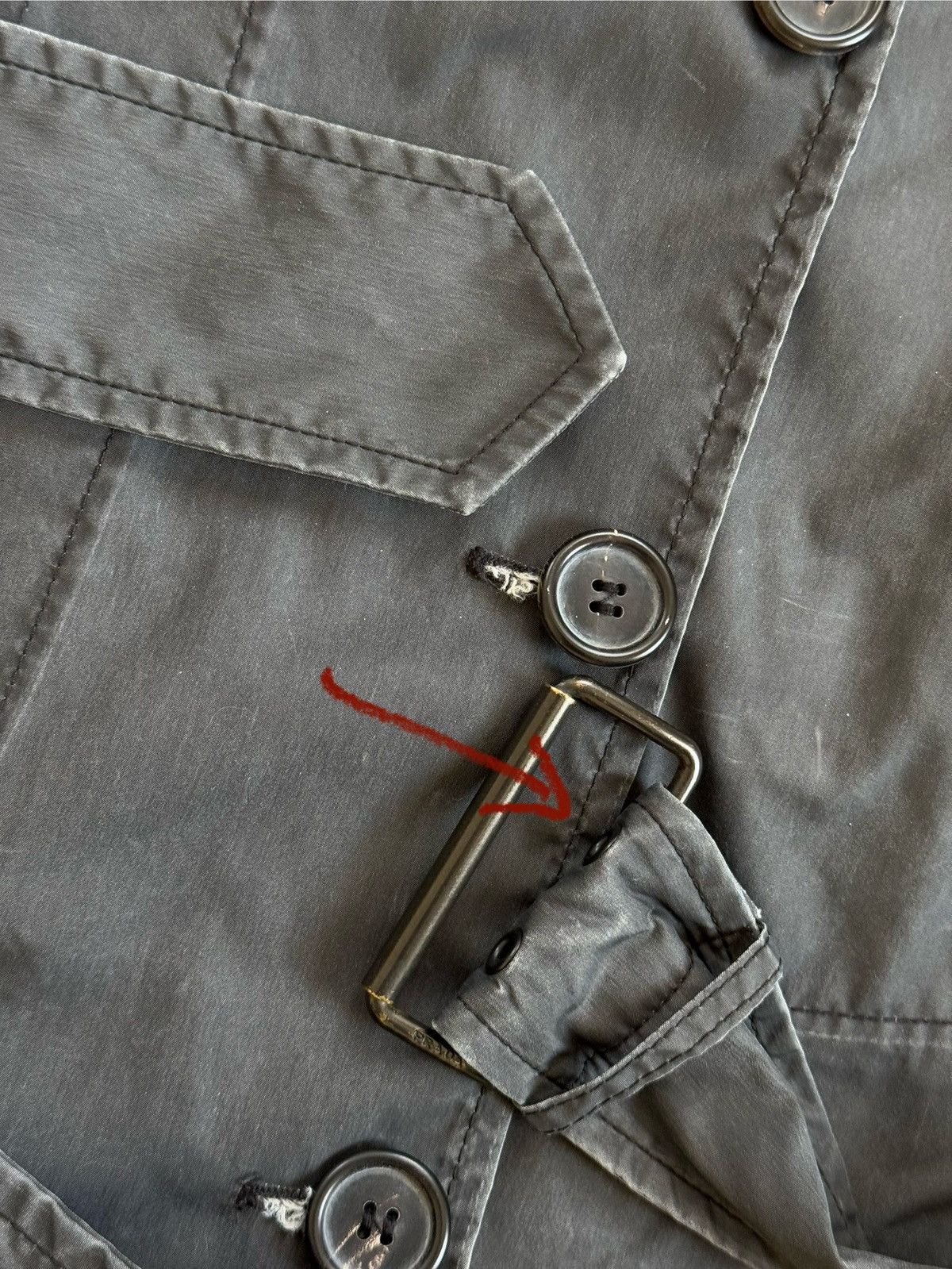 Designer × Prada × Vintage Prada 42size Wmns graphite trench coat jacket + belt vintage Size M / US 6-8 / IT 42-44 - 21 Thumbnail