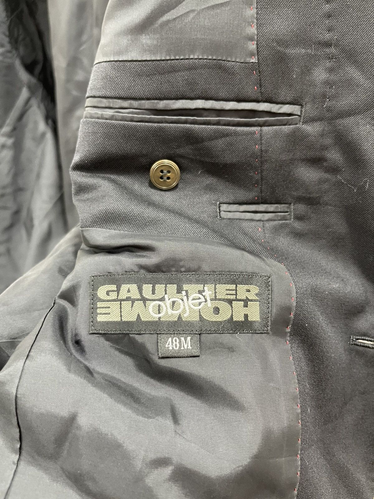 Jean Paul Gaultier Jean-Paul GUALTIER HOMME objet Wool Jacket Tailored 48M Size 48R - 15 Thumbnail